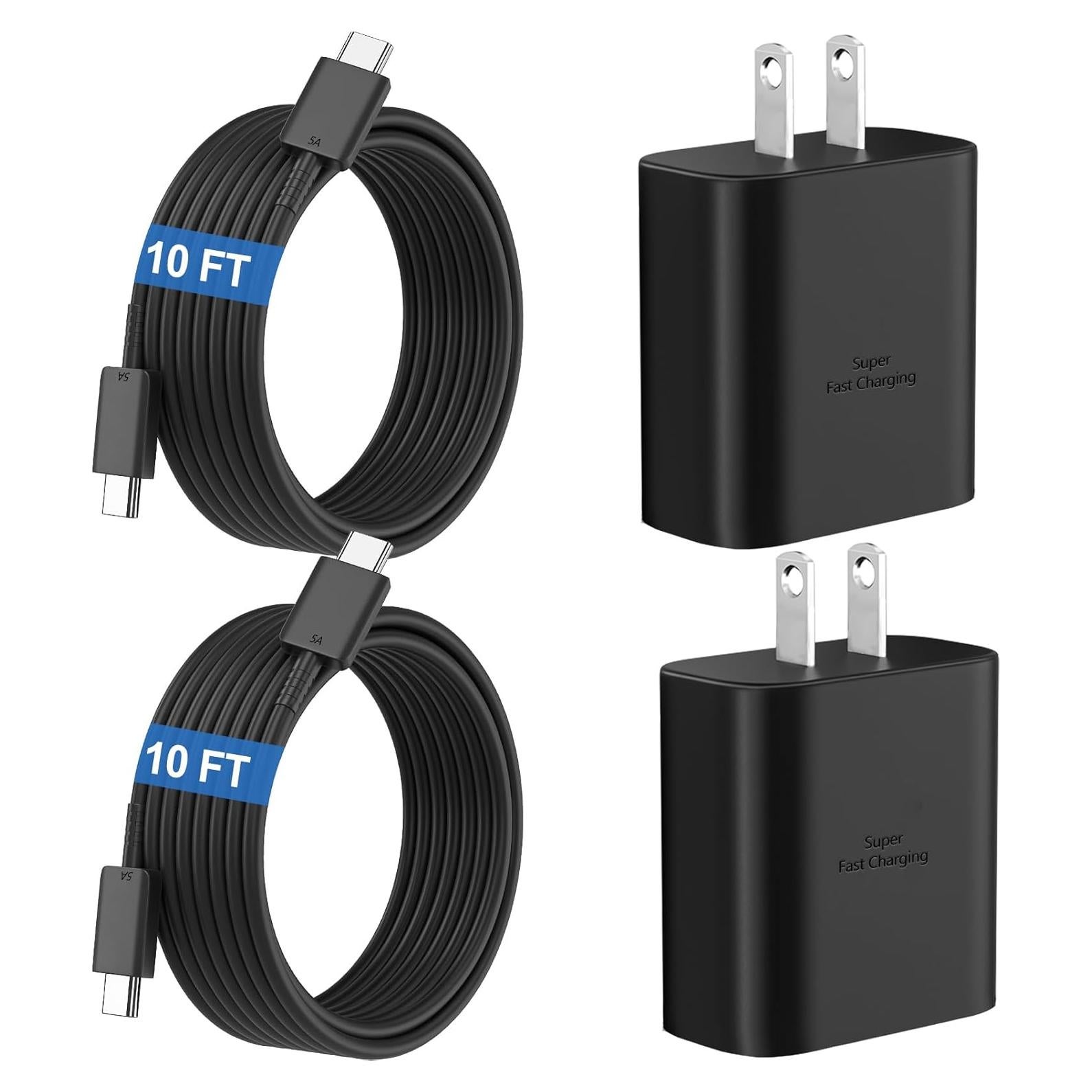 Cargador Rápido Super 45W USB C Samsung con Cable 10FT