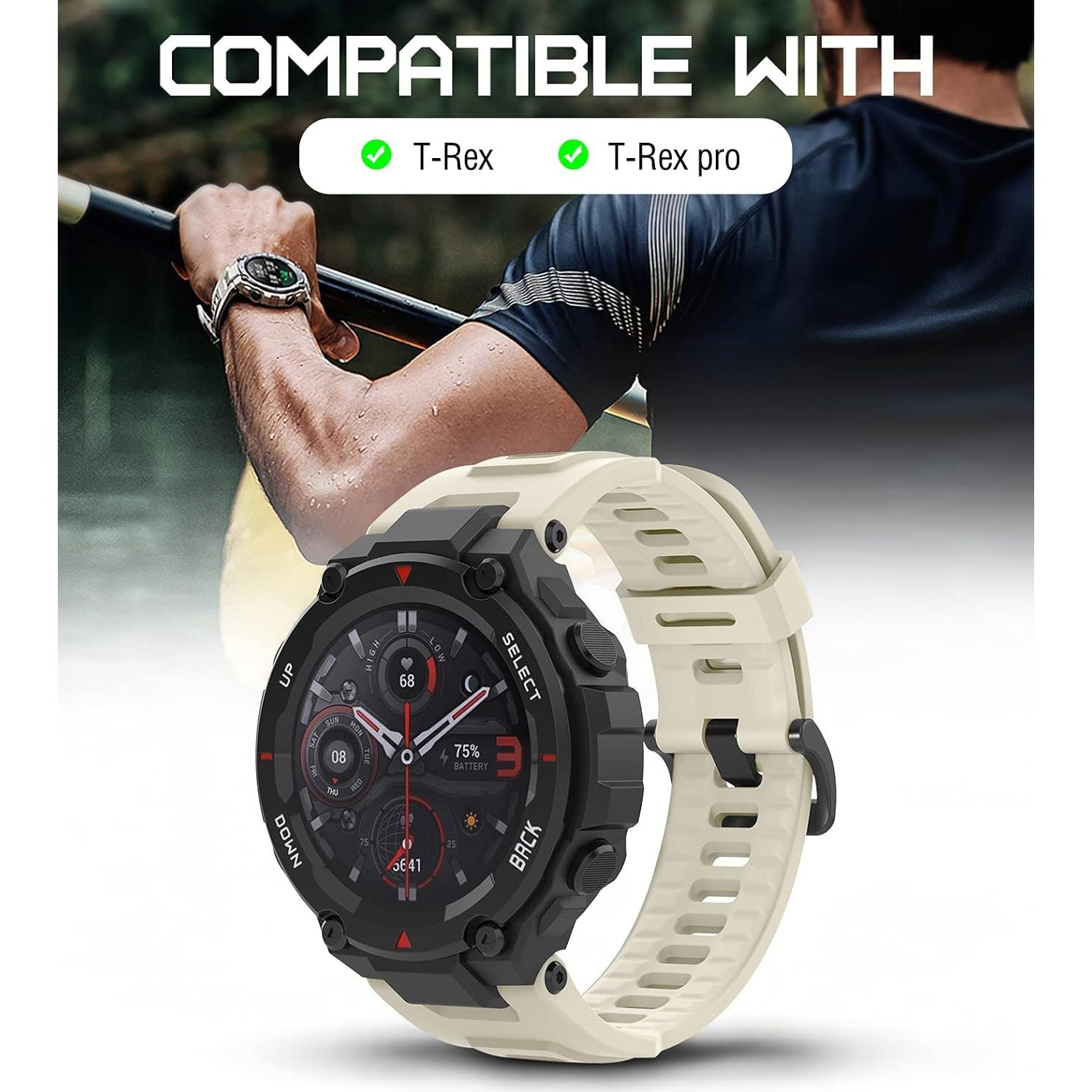 Correa de Silicona MoKo para Amazfit T-Rex/T-Rex Pro Beige