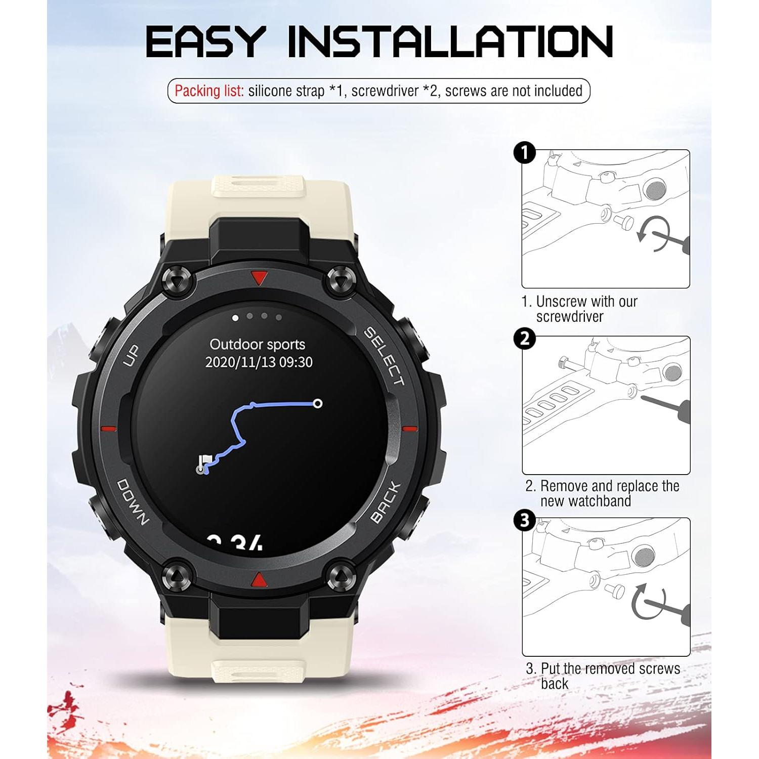 Correa de Silicona MoKo para Amazfit T-Rex/T-Rex Pro Beige