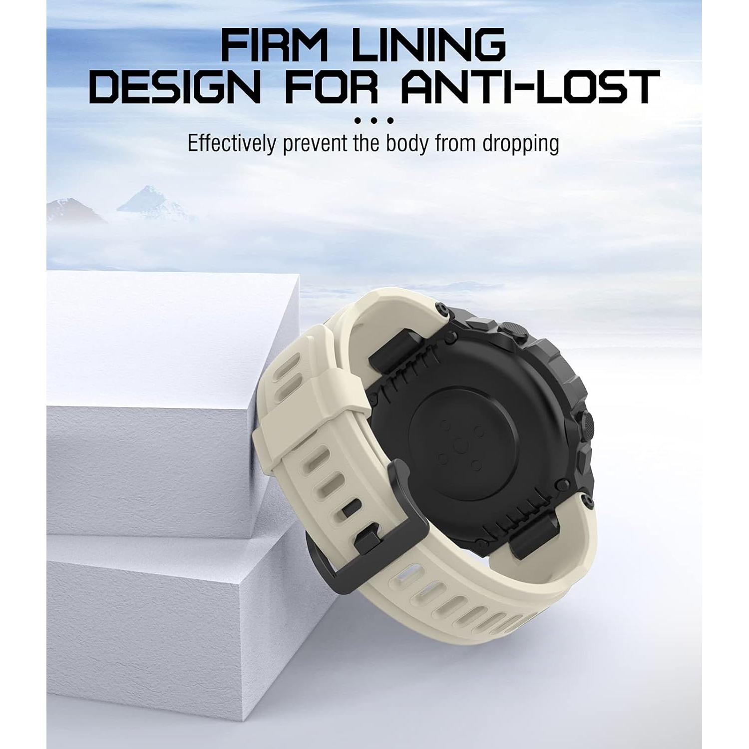 Correa de Silicona MoKo para Amazfit T-Rex/T-Rex Pro Beige