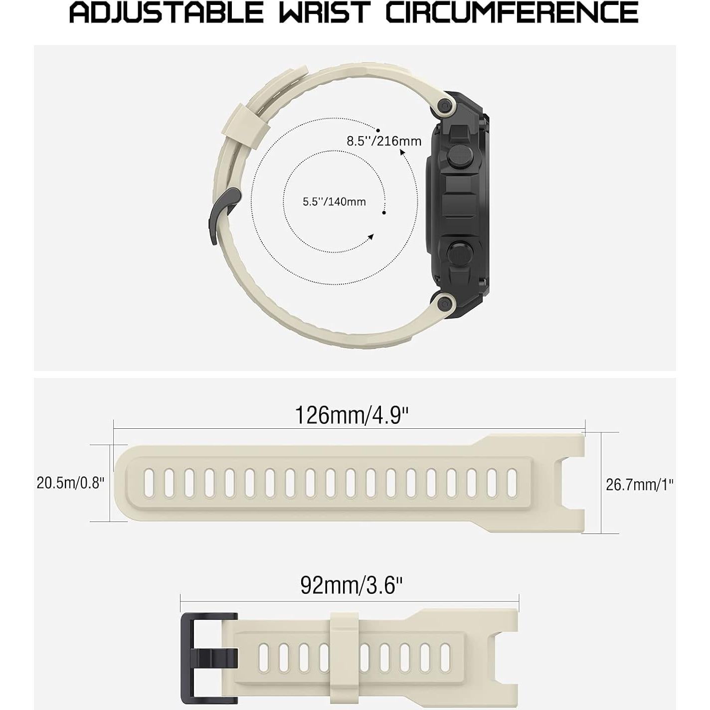 Correa de Silicona MoKo para Amazfit T-Rex/T-Rex Pro Beige