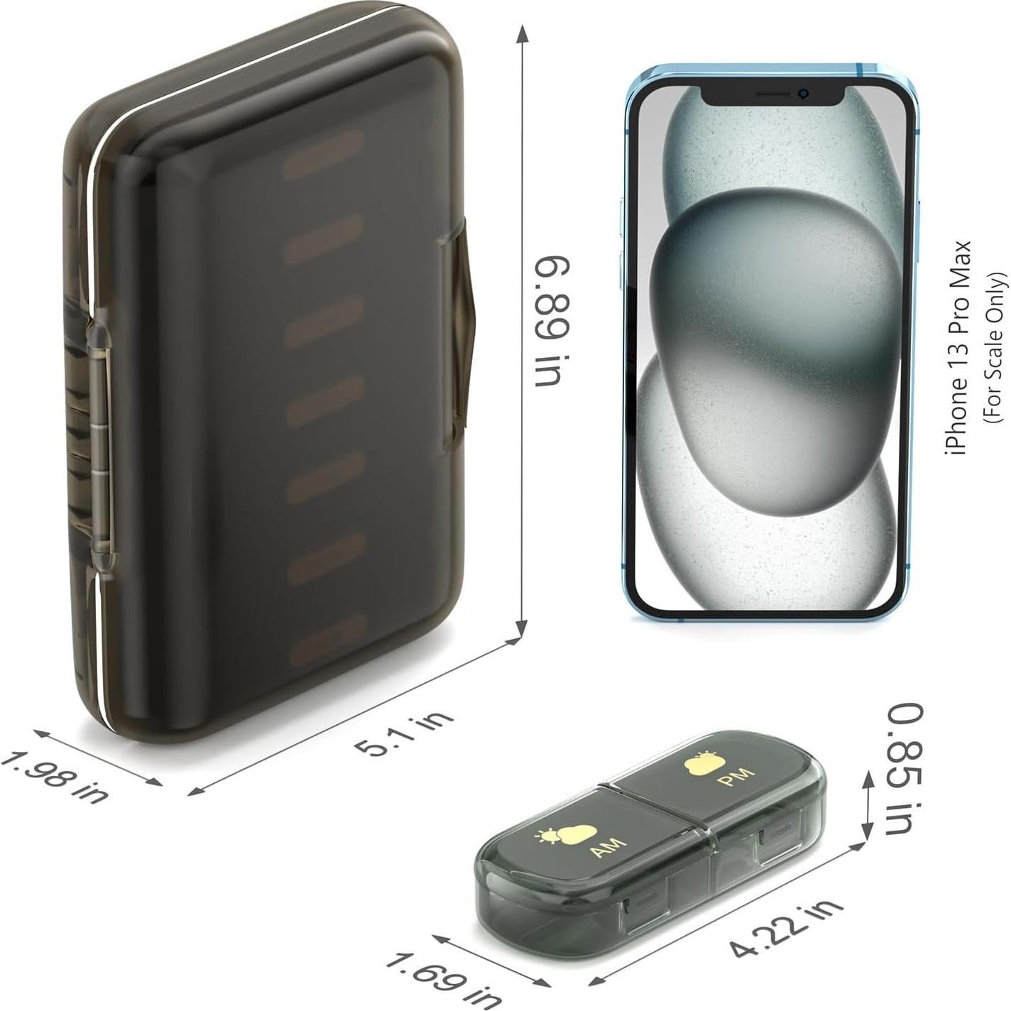 Organizador Semanal de Pastillas 2 Veces al Día Codcaw Negro