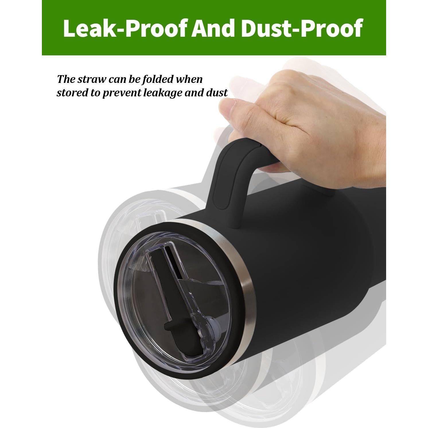 Tapa de Reemplazo Stanley 30 oz con Popote Plegable - Negro