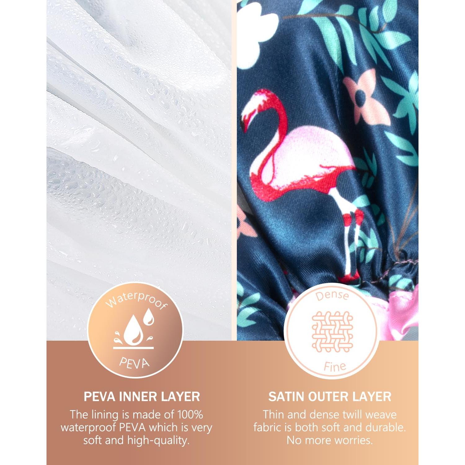 Gorro de Ducha Extra Grande Mikimini Flamenco Impermeable