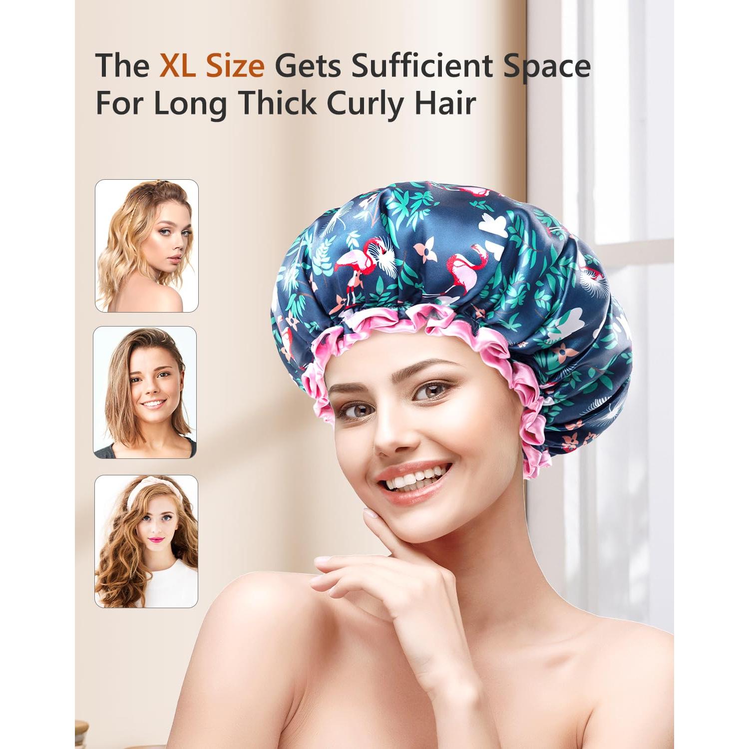 Gorro de Ducha Extra Grande Mikimini Flamenco Impermeable