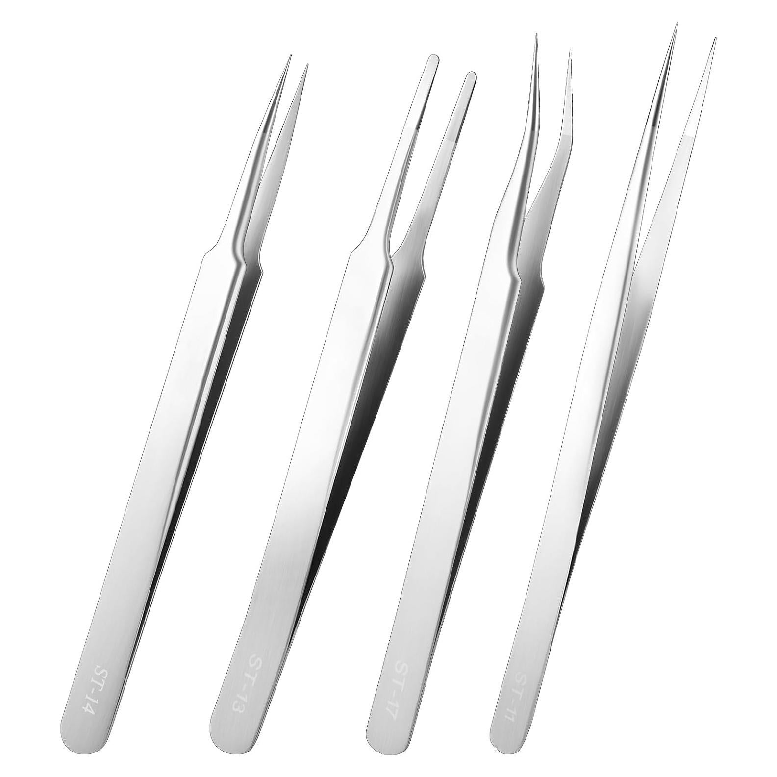 Juego de Pinzas de Precisión DragonflyDreams 4 Piezas Acero Inoxidable