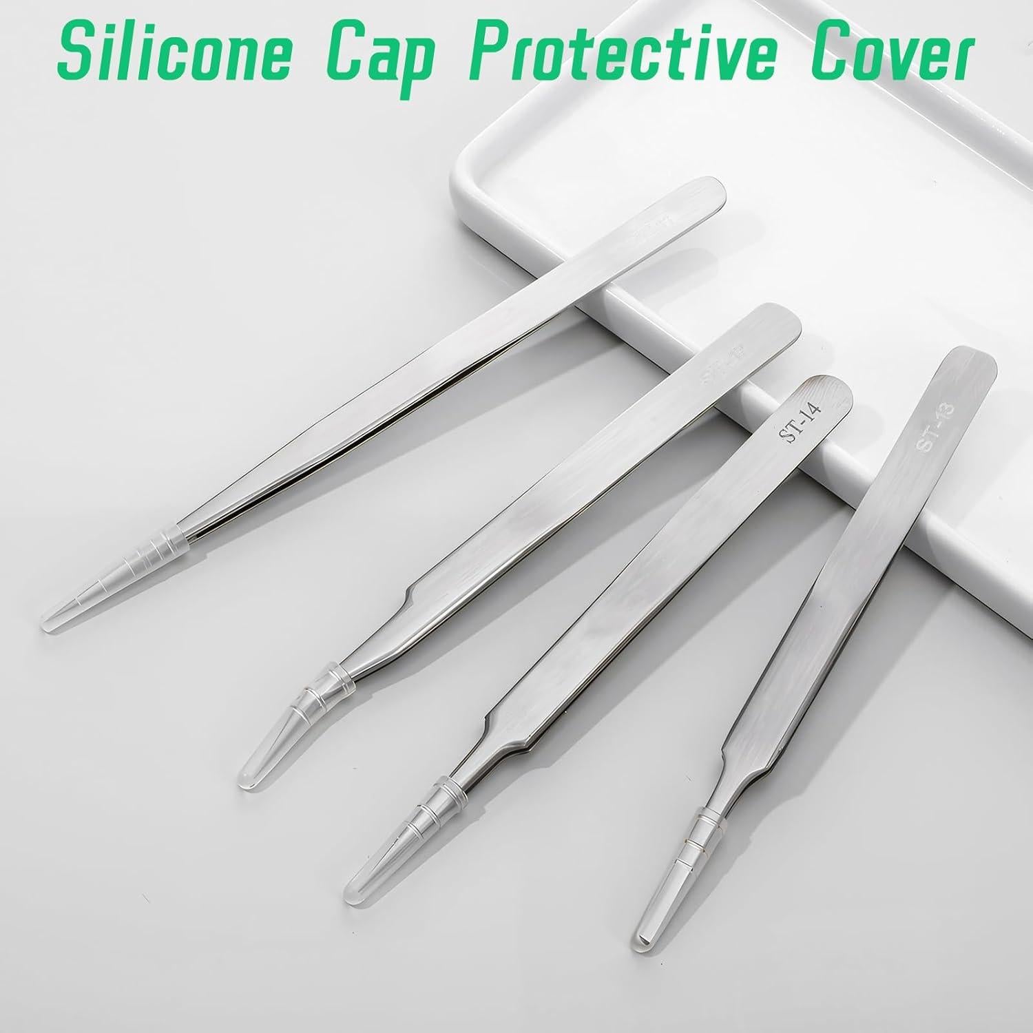 Juego de Pinzas de Precisión DragonflyDreams 4 Piezas Acero Inoxidable