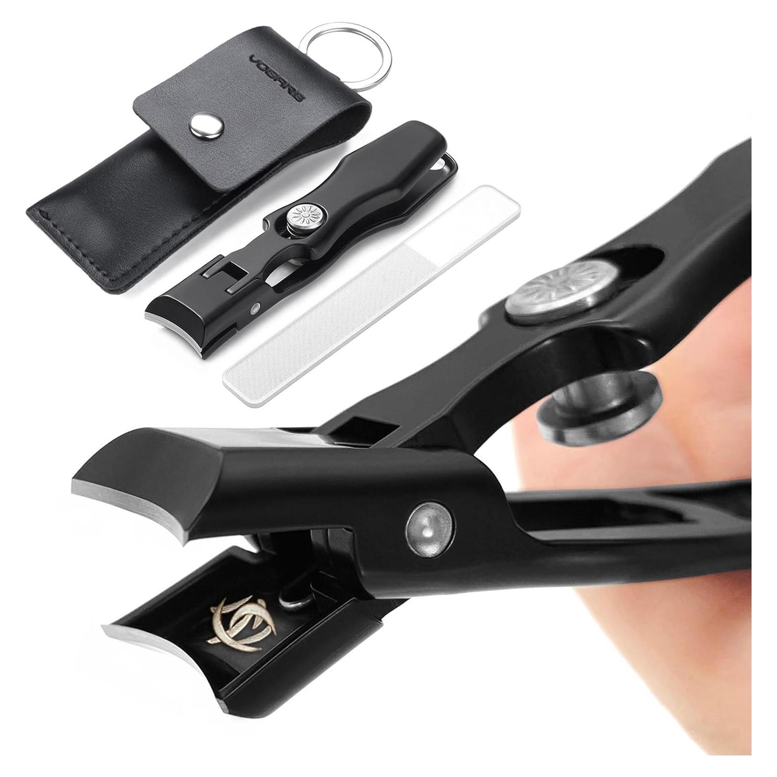 Cortauñas VOGARB para Uñas Gruesas, Acero Inoxidable, Negro