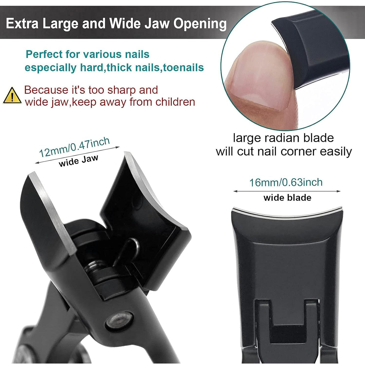 Cortauñas VOGARB para Uñas Gruesas, Acero Inoxidable, Negro