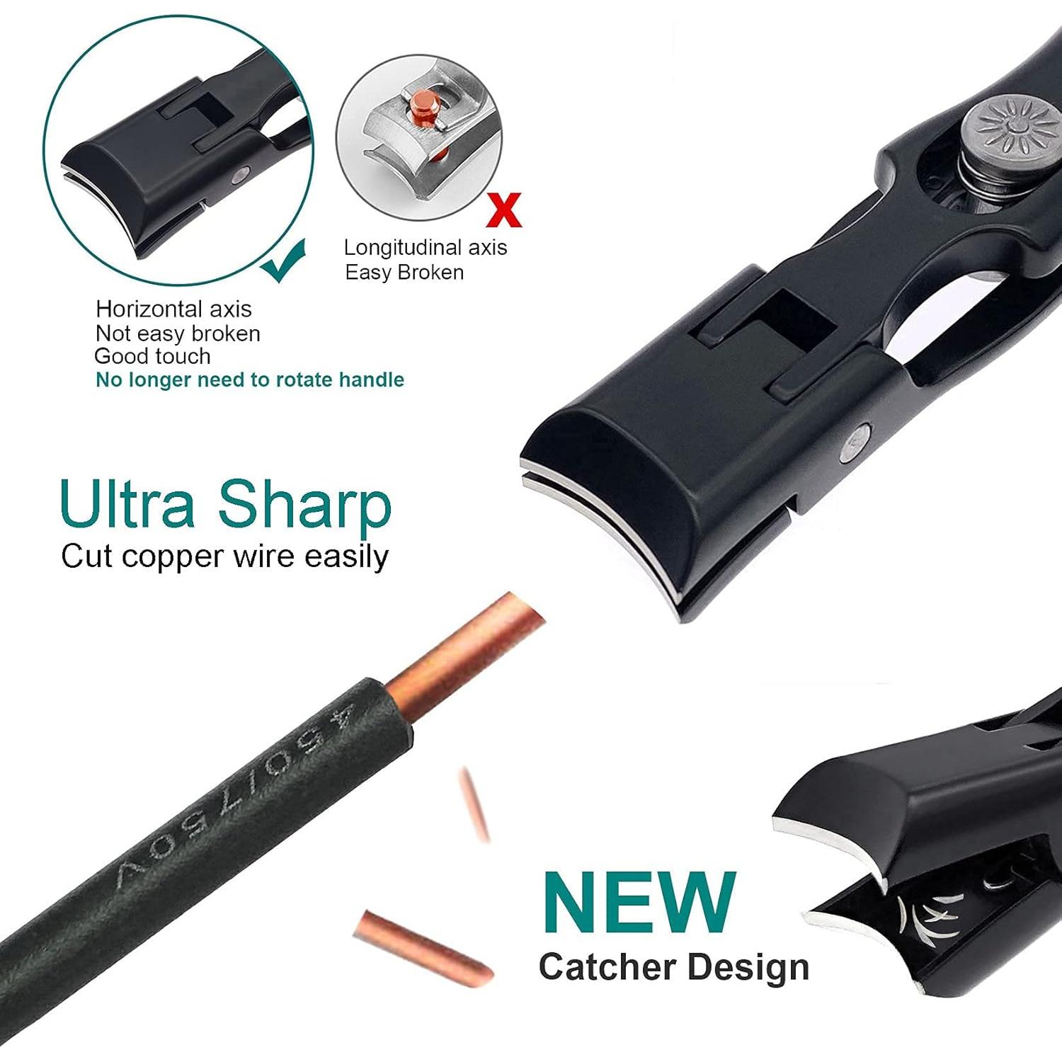 Cortauñas VOGARB para Uñas Gruesas, Acero Inoxidable, Negro