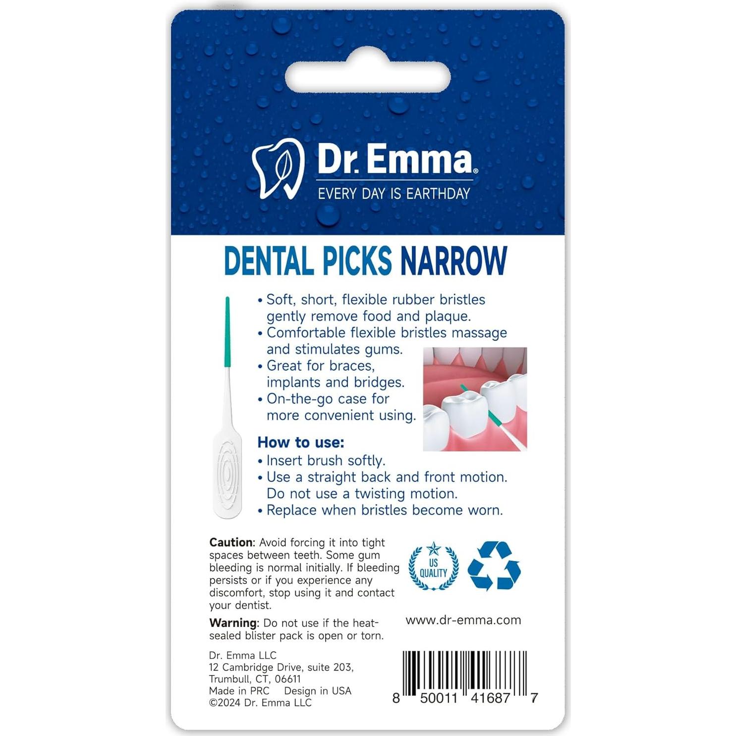 Palillos Dentales Dr. Emma Menta Suave 200 Unidades Espacio Estrecho