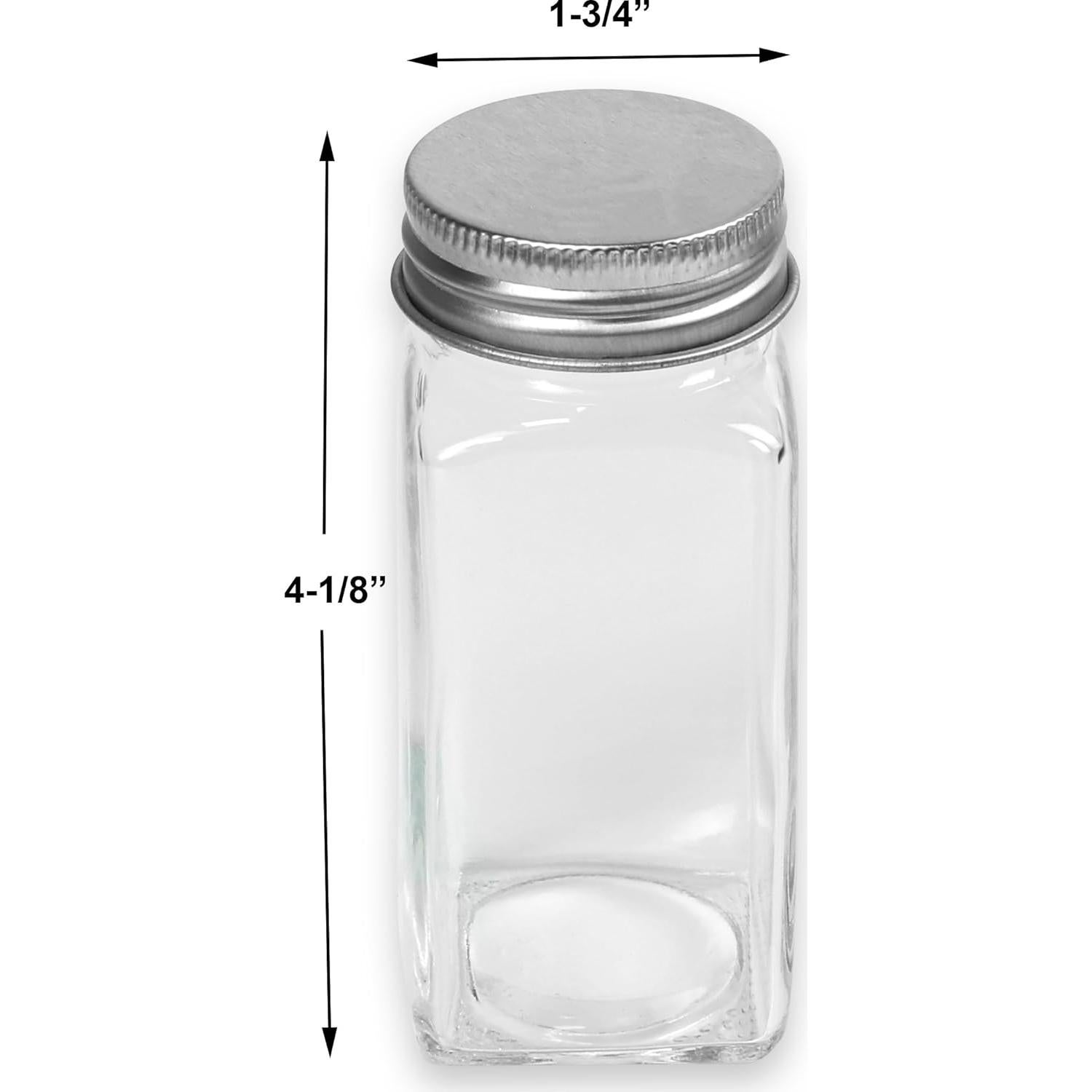 Frascos de Especias Cuadrados Simple Houseware 4oz - Paquete de 12