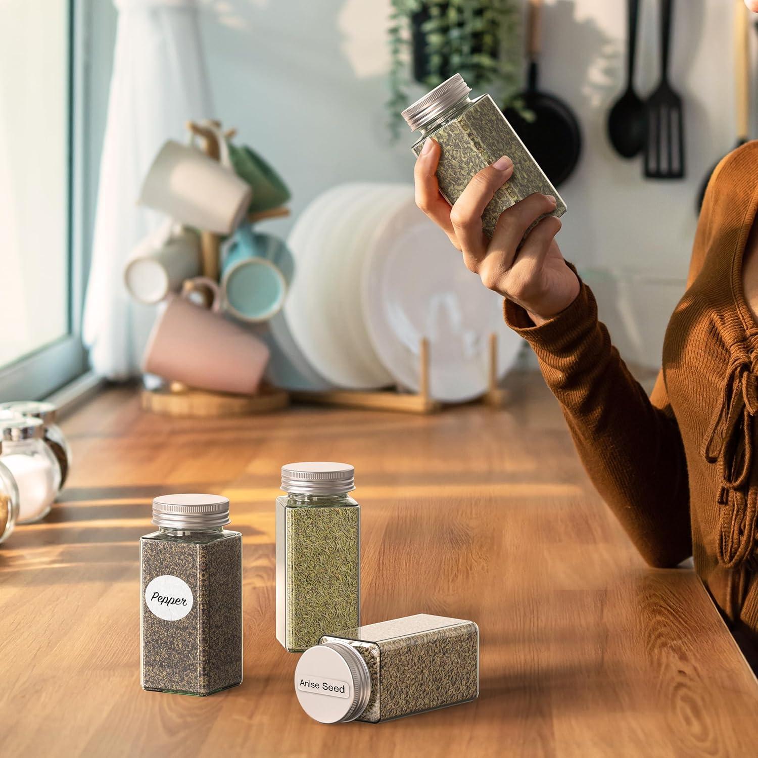 Frascos de Especias Cuadrados Simple Houseware 4oz - Paquete de 12