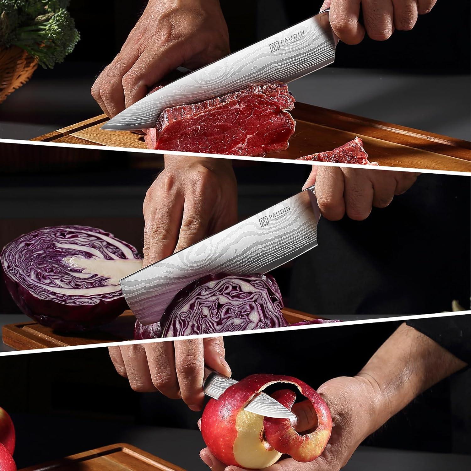 Juego de cuchillos de cocina PAUDIN 3 Pzs acero inoxidable