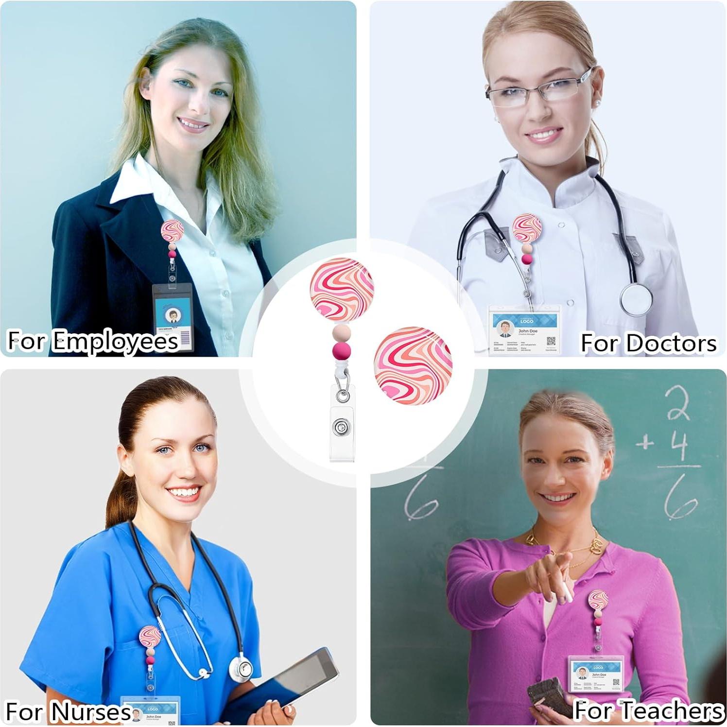 Rueda de Insignia Retráctil Gctriki Boho con Clip y Llavero