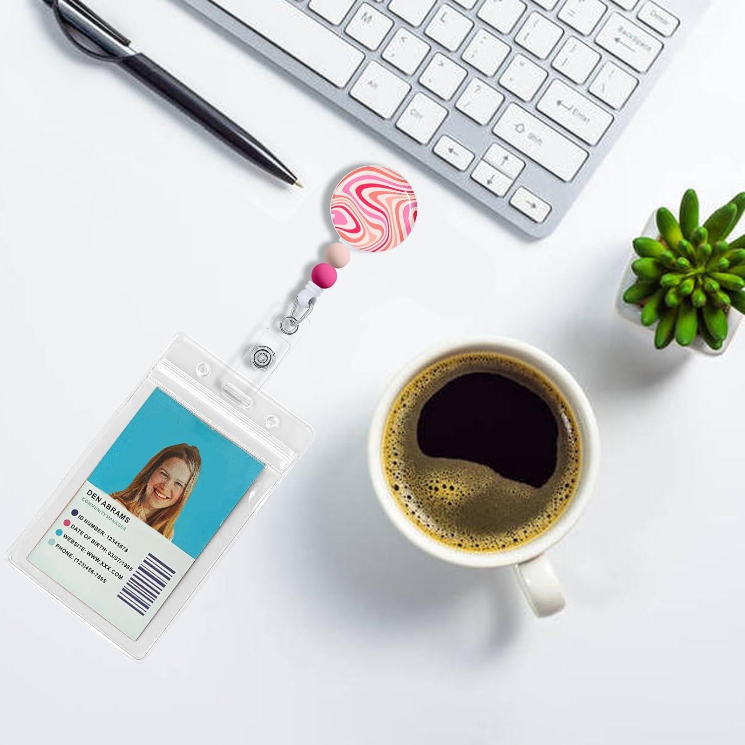 Rueda de Insignia Retráctil Gctriki Boho con Clip y Llavero