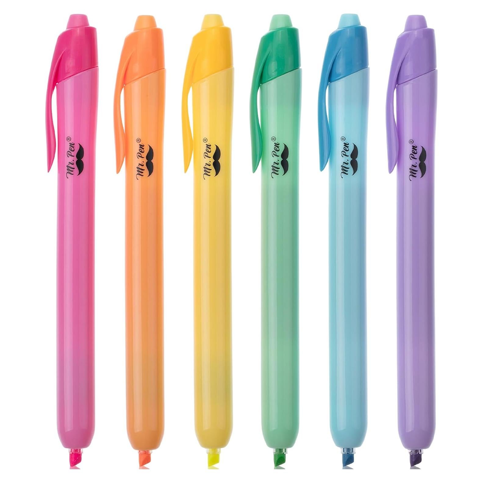 Marcadores Fluorescentes Mr. Pen, 6 Colores Brillantes, 0.7mm