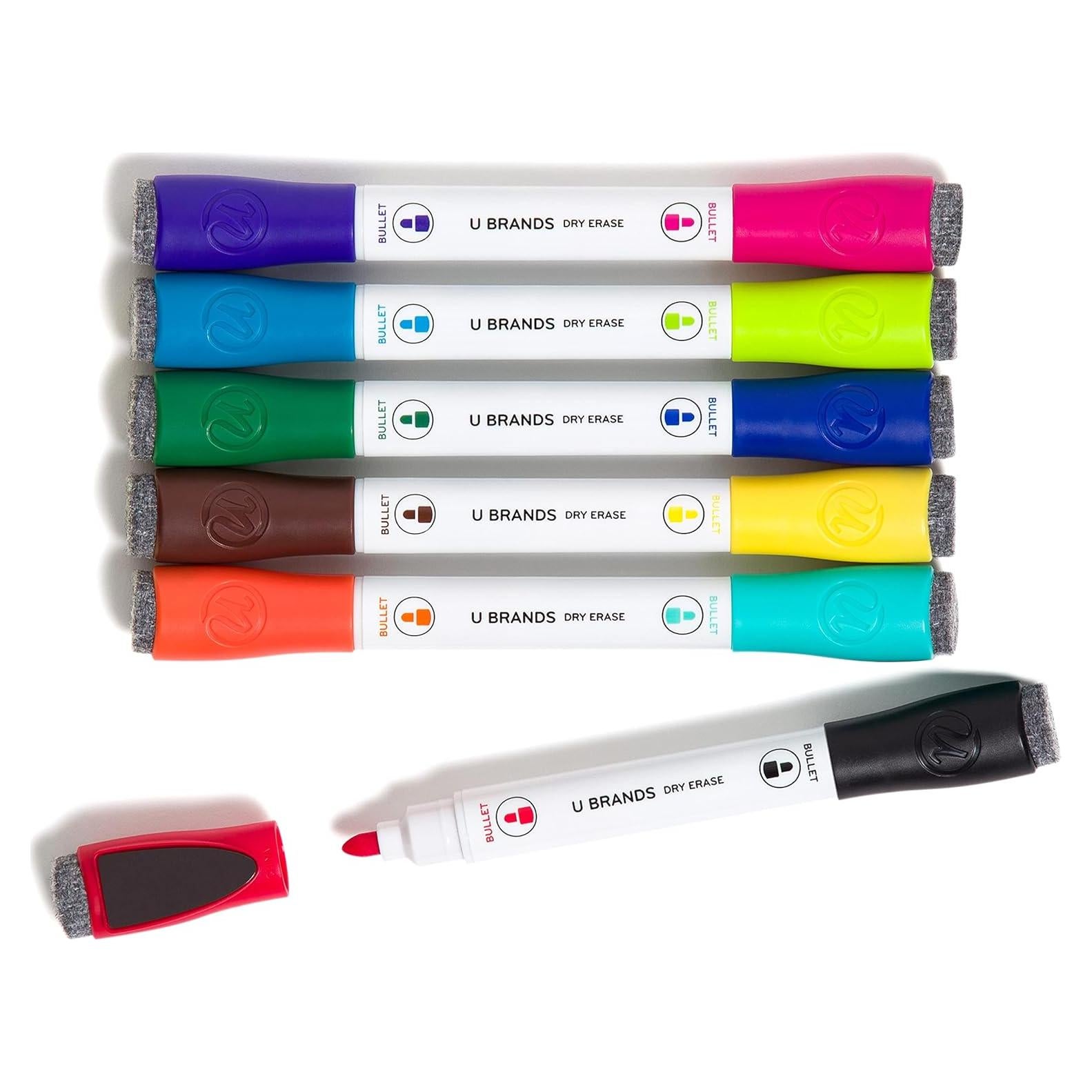 Marcadores de Pizarra Blanca U Brands Set de 6 Punta Fina