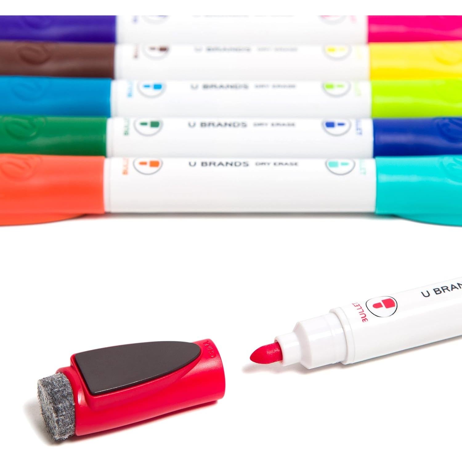 Marcadores de Pizarra Blanca U Brands Set de 6 Punta Fina