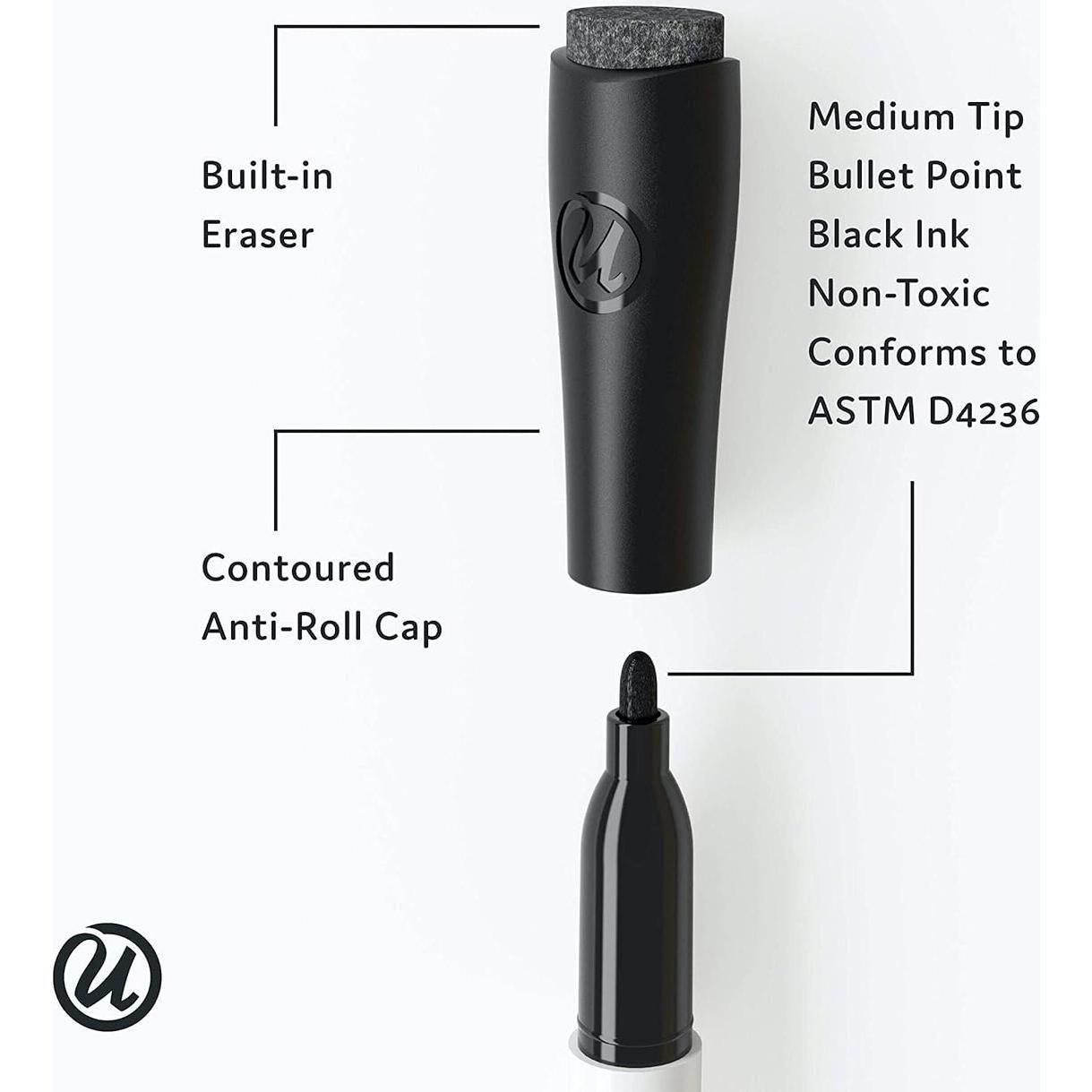 Marcadores de Pizarra Blanca U Brands Set de 6 Punta Fina