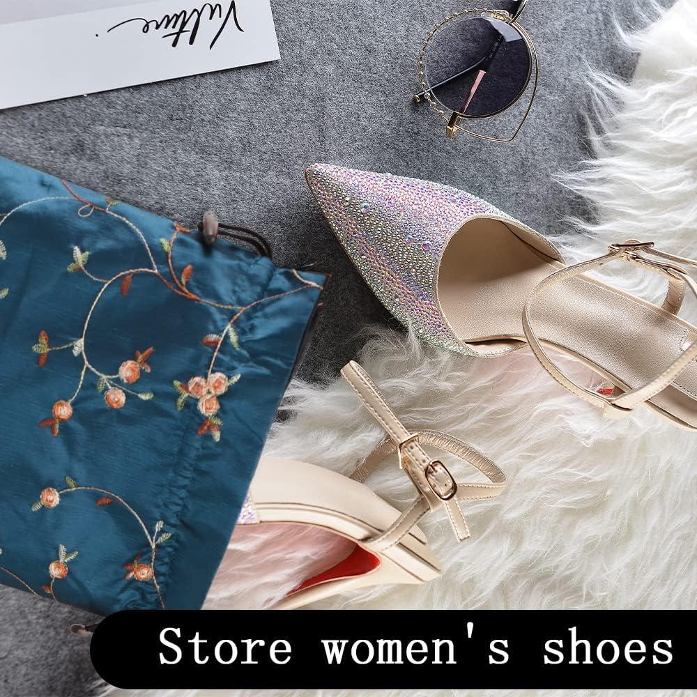 Bolsa de Almacenamiento de Seda Bordada VIOCIWUO 4 Piezas