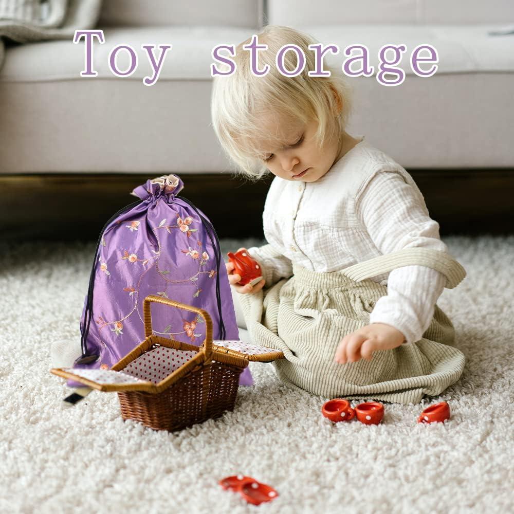 Bolsa de Almacenamiento de Seda Bordada VIOCIWUO 4 Piezas