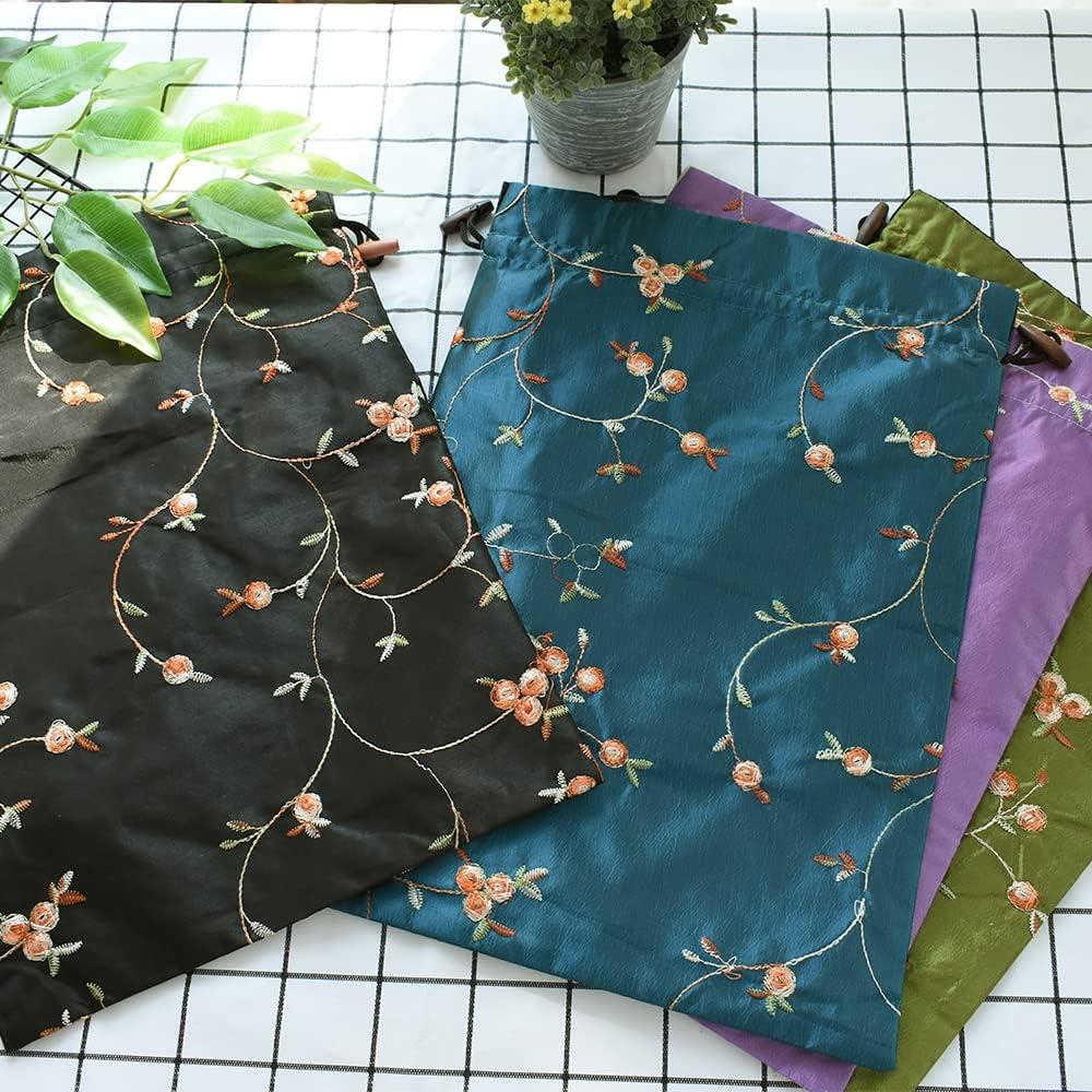 Bolsa de Almacenamiento de Seda Bordada VIOCIWUO 4 Piezas