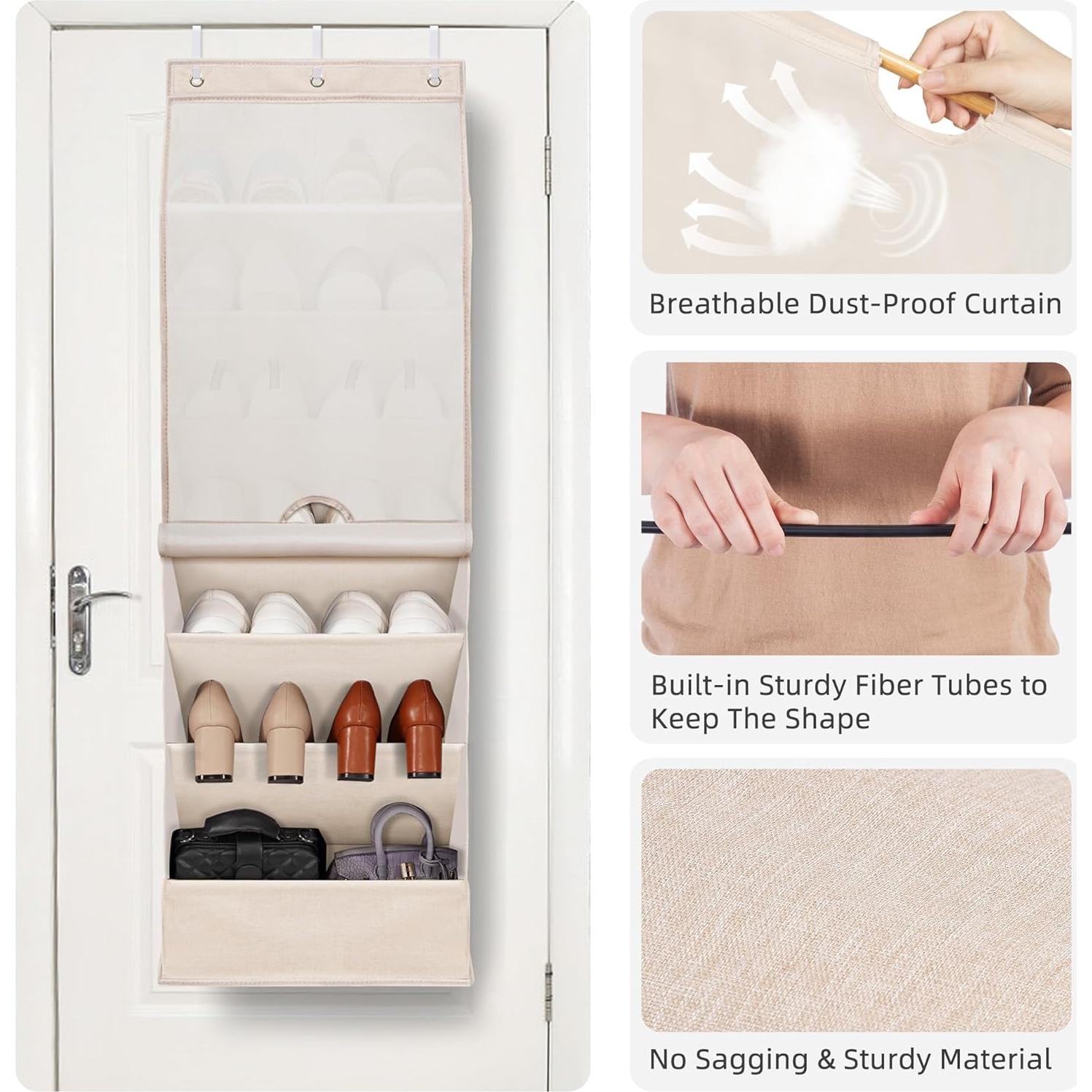 Organizador de Zapatos Sobre la Puerta STORAGE MANIAC 7 Estantes Beige