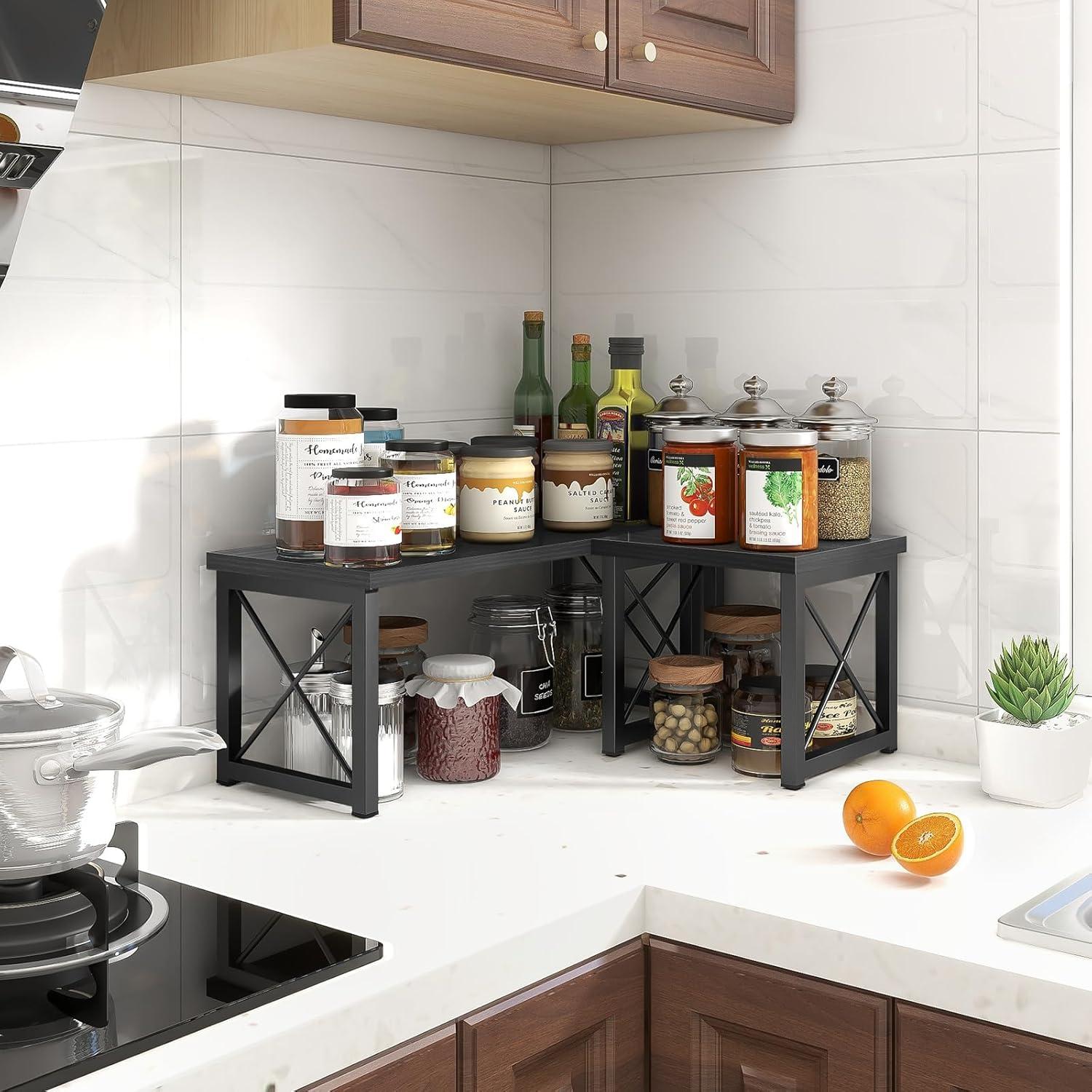 Estante de Escritorio ELITEROO Negro 2 Niveles Ajustable Madera