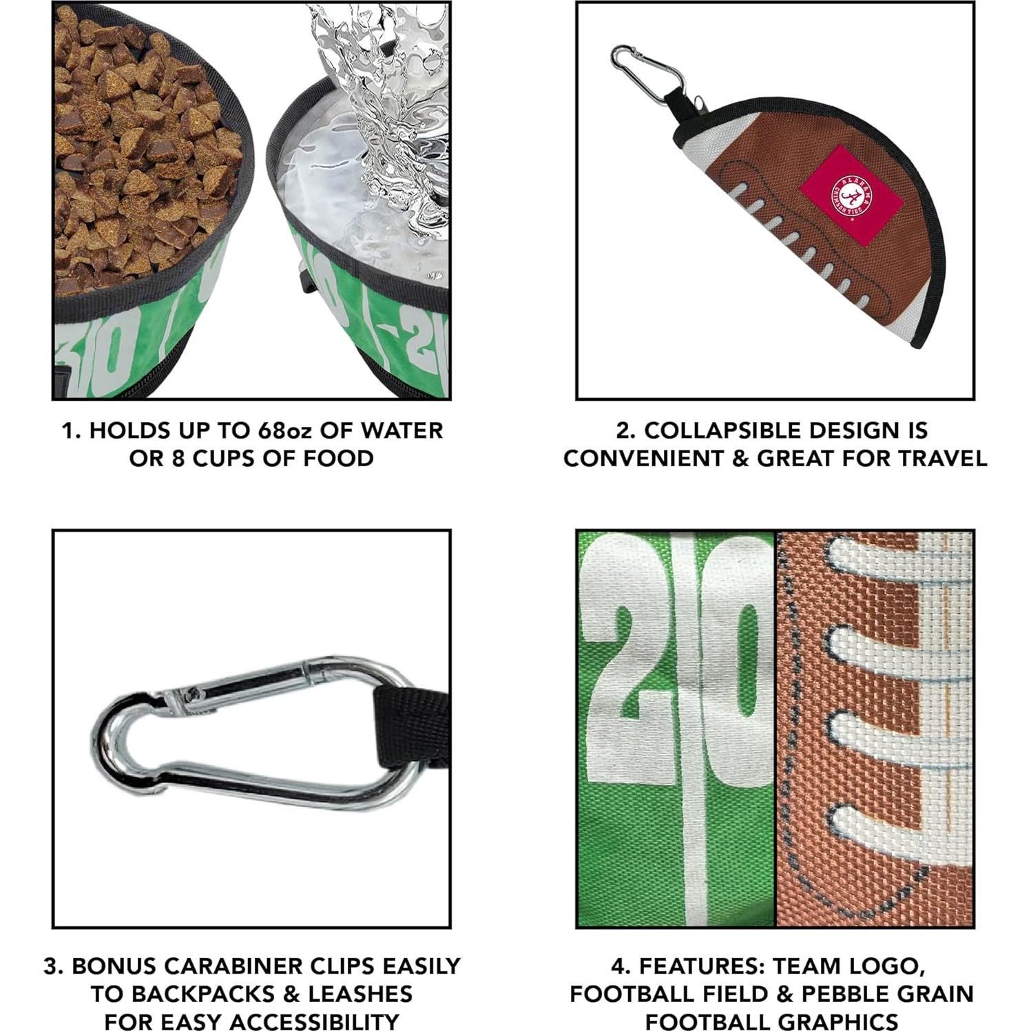 Tazón de Viaje Plegable para Perros Pets First Alabama Crimson Tide