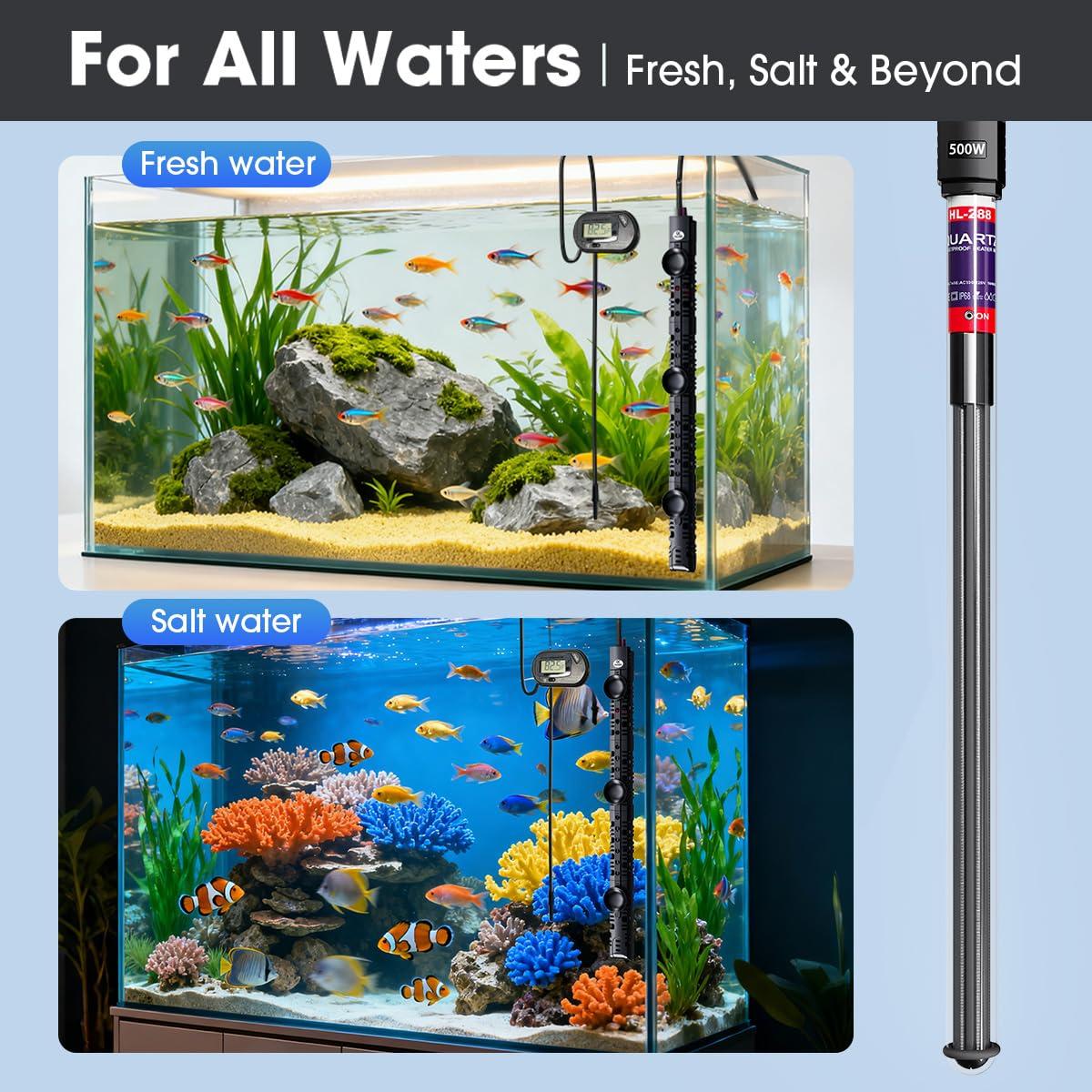 Calentador de Acuario Sumergible MQ 300W para 130-227 Litros