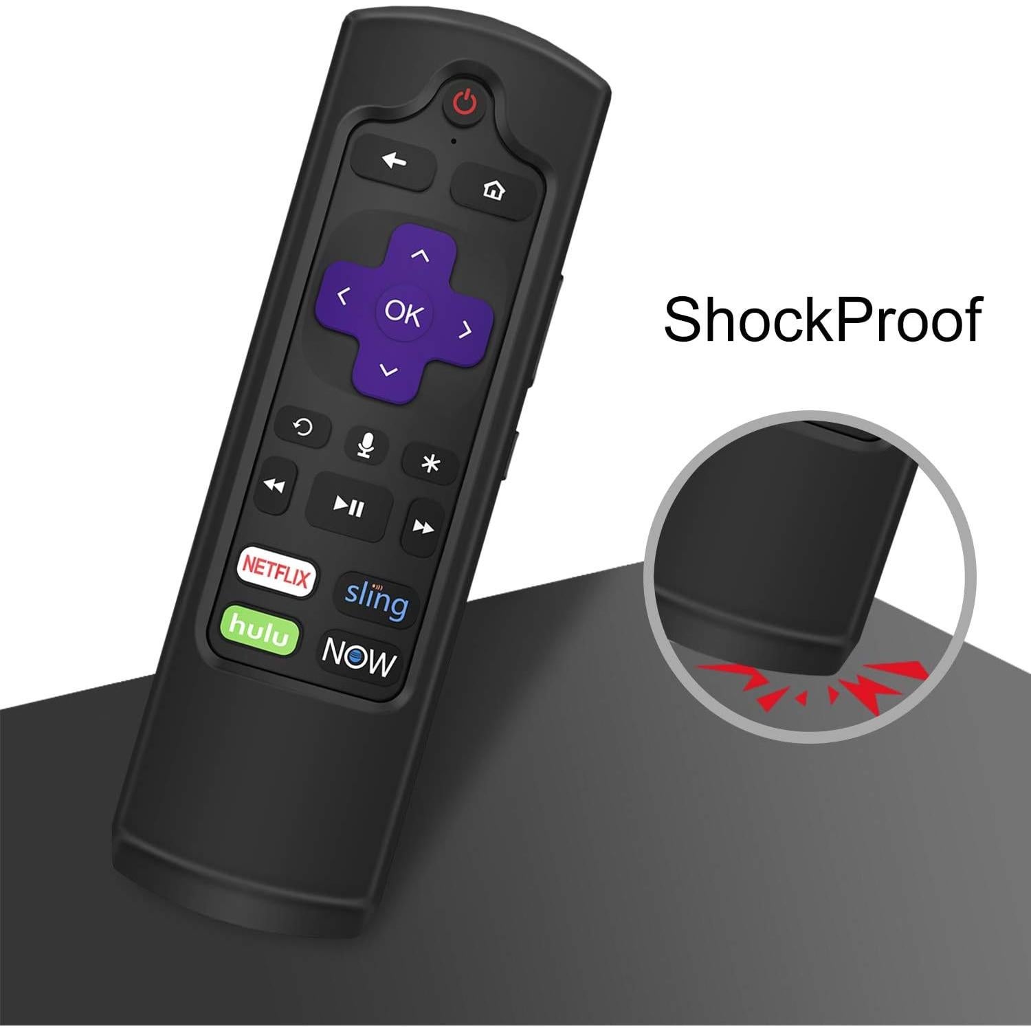 Funda Protectora CaseBot para Control Remoto Roku Negra