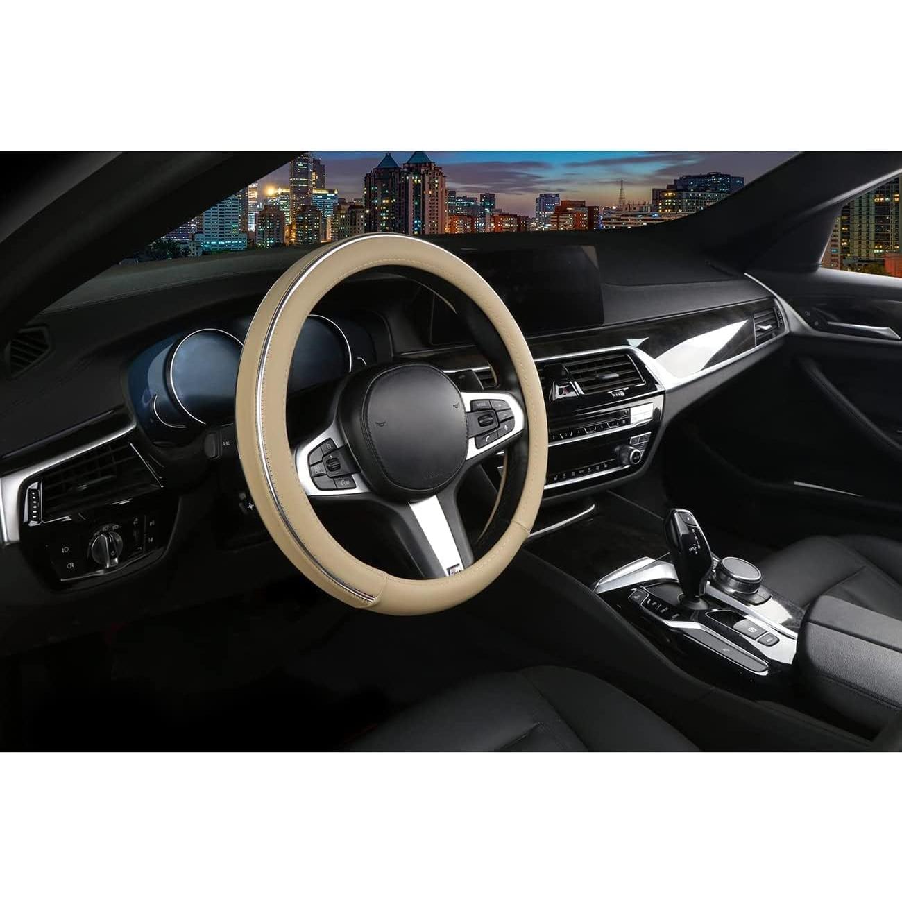 Funda de Volante de Coche XIANGDING 37-39 cm Cuero Microfibra