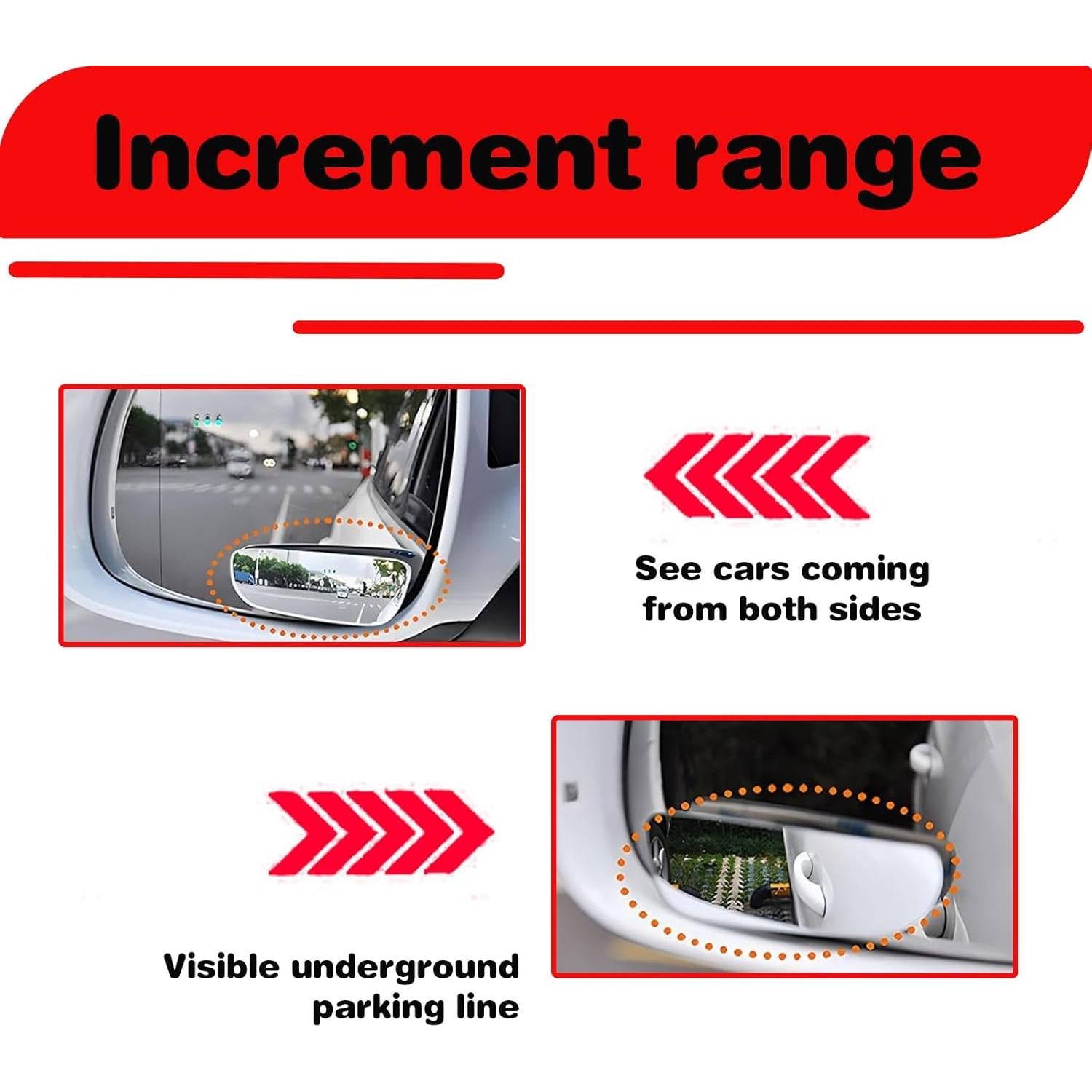 Espejo de Punto Ciego Convexo Damwot 2 Piezas HD Ajustable