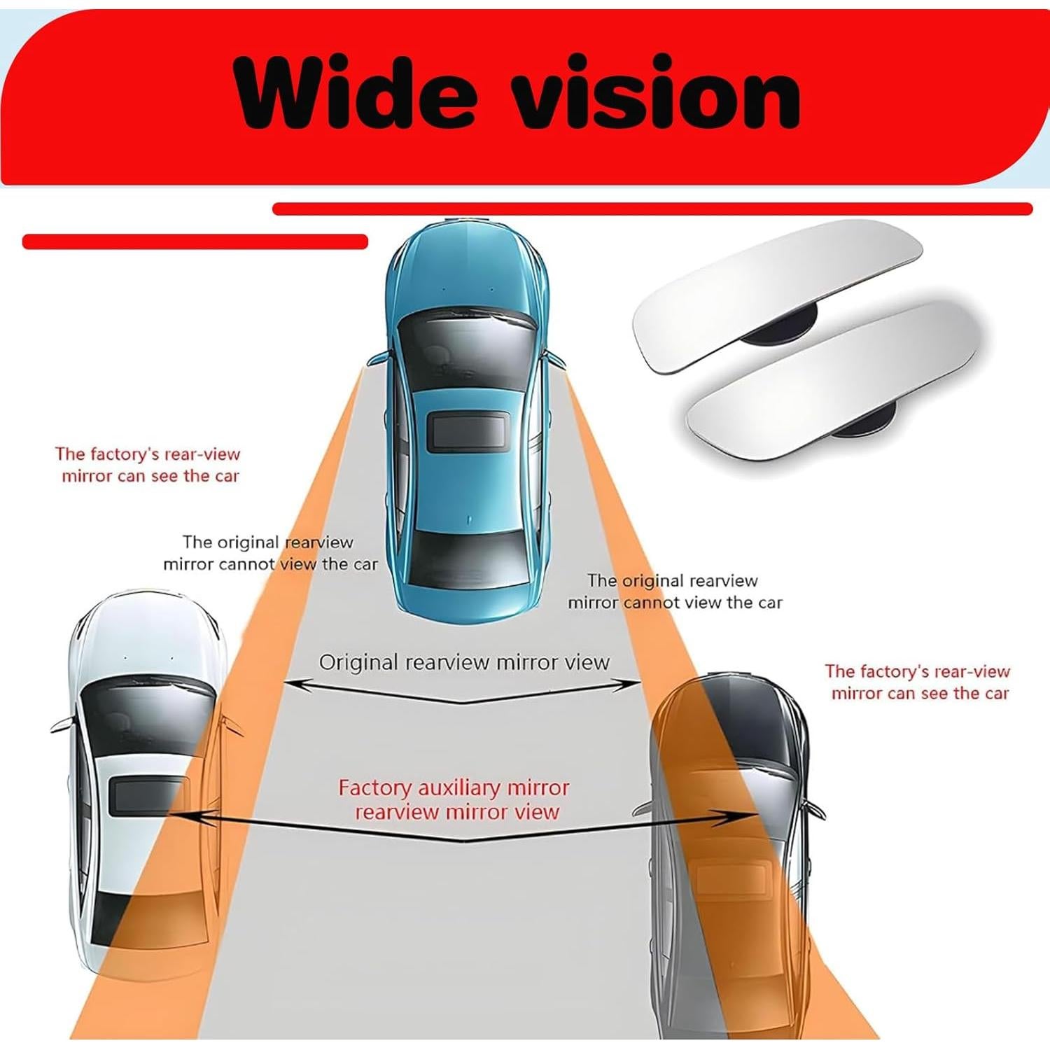 Espejo de Punto Ciego Convexo Damwot 2 Piezas HD Ajustable