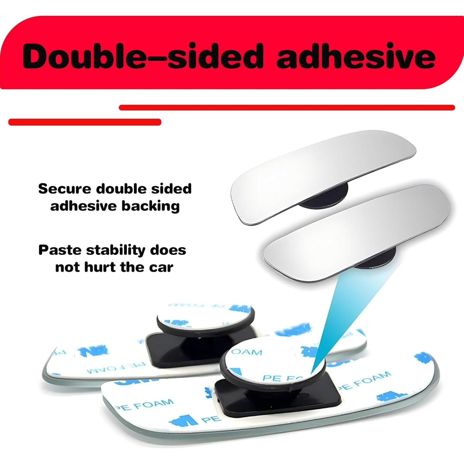 Espejo de Punto Ciego Convexo Damwot 2 Piezas HD Ajustable