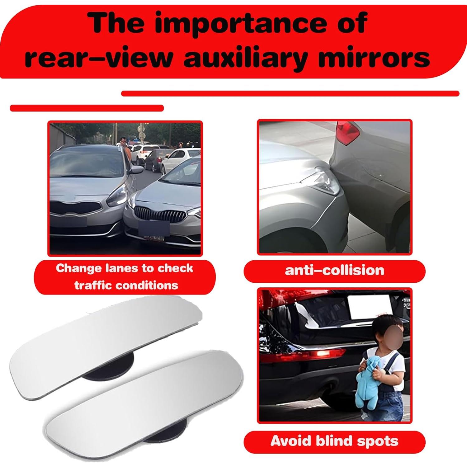 Espejo de Punto Ciego Convexo Damwot 2 Piezas HD Ajustable