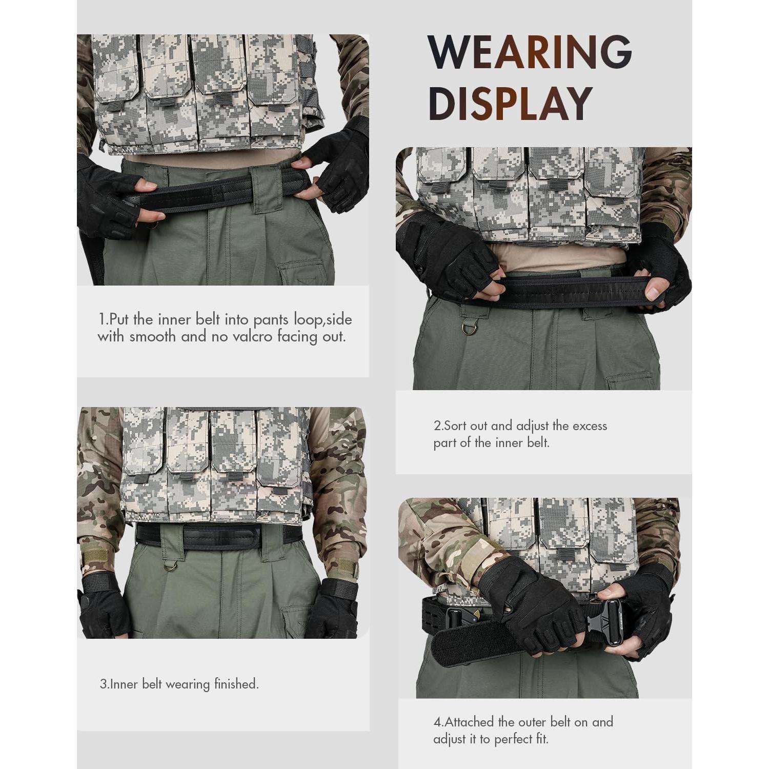 Cinturón Táctico FAIRWIN 5,08 cm Ajustable para Combate