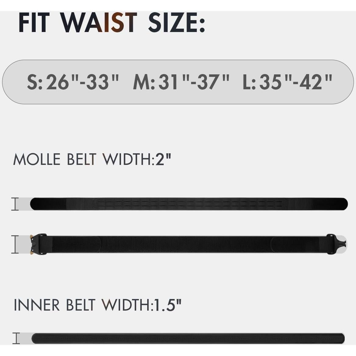 Cinturón Táctico FAIRWIN 5,08 cm Ajustable para Combate