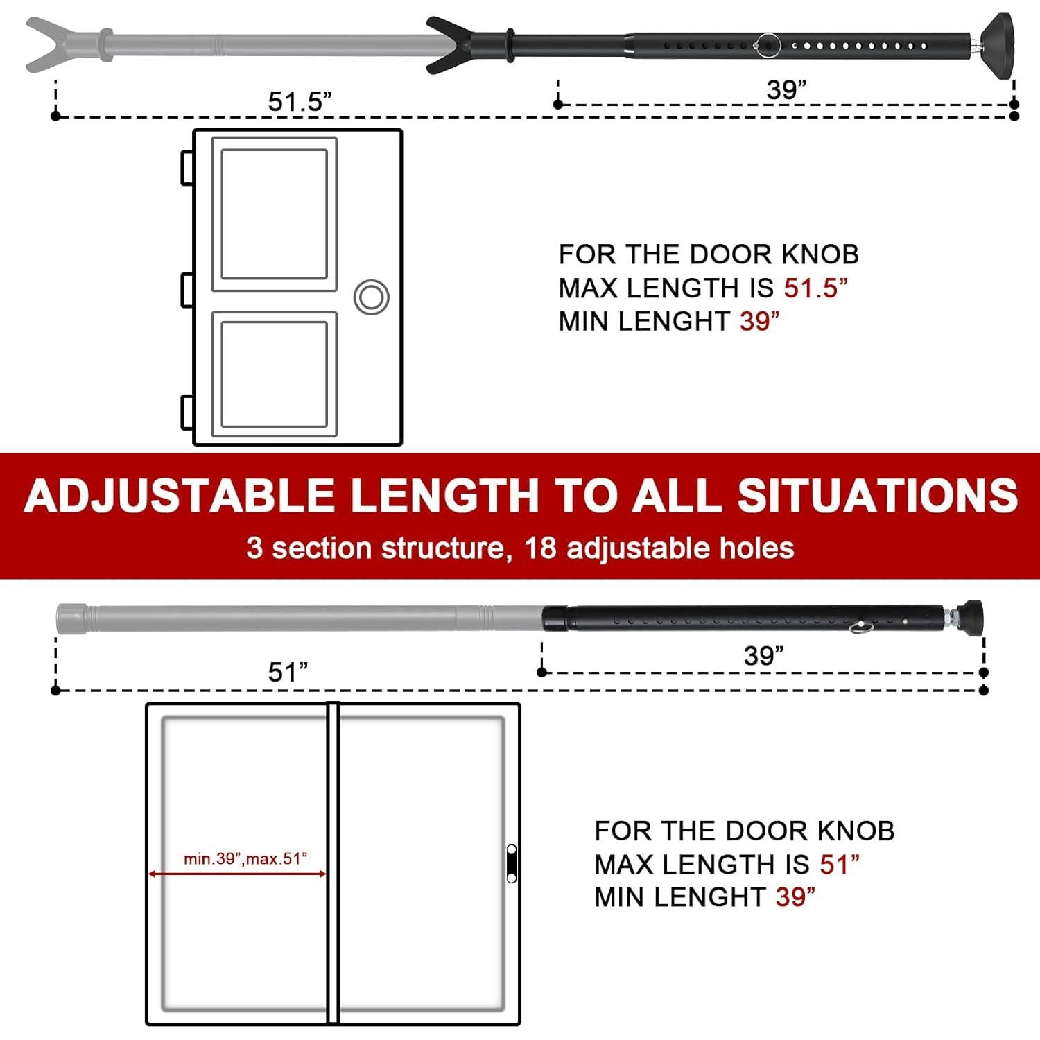 Barra de Seguridad Ajustable Keplrend para Puertas 99-135cm