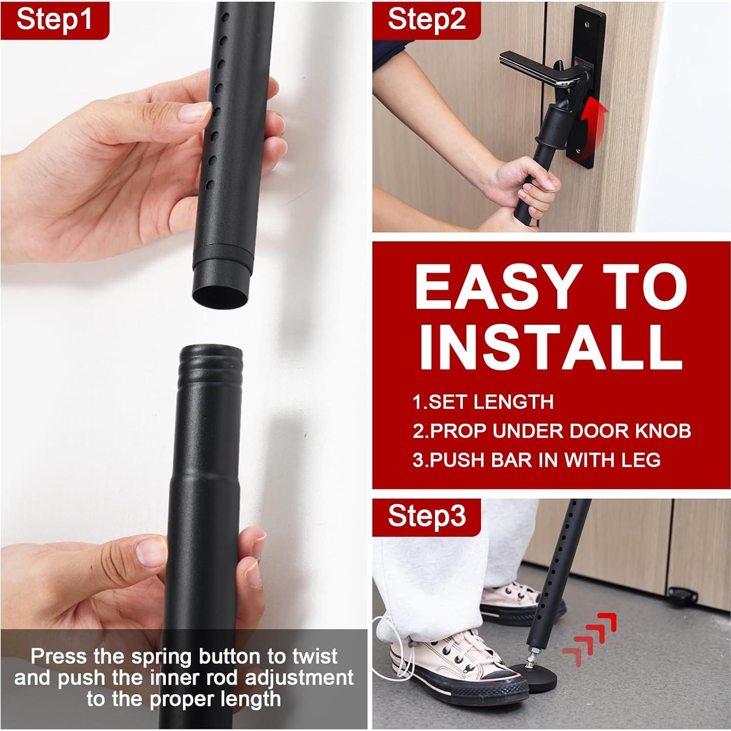 Barra de Seguridad Ajustable Keplrend para Puertas 99-135cm