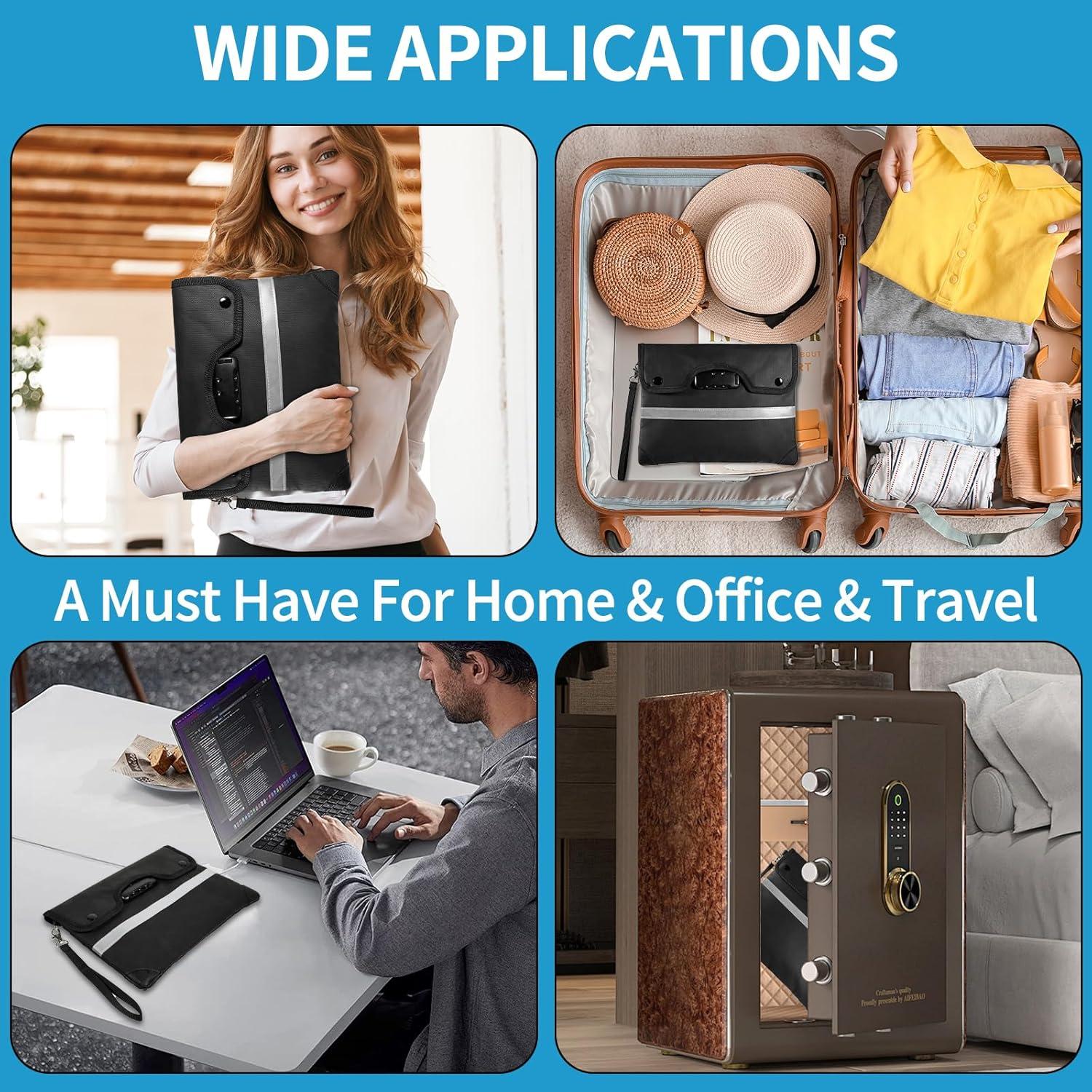 Bolsa de Dinero Resistente al Fuego Homelylife A4 6200°F