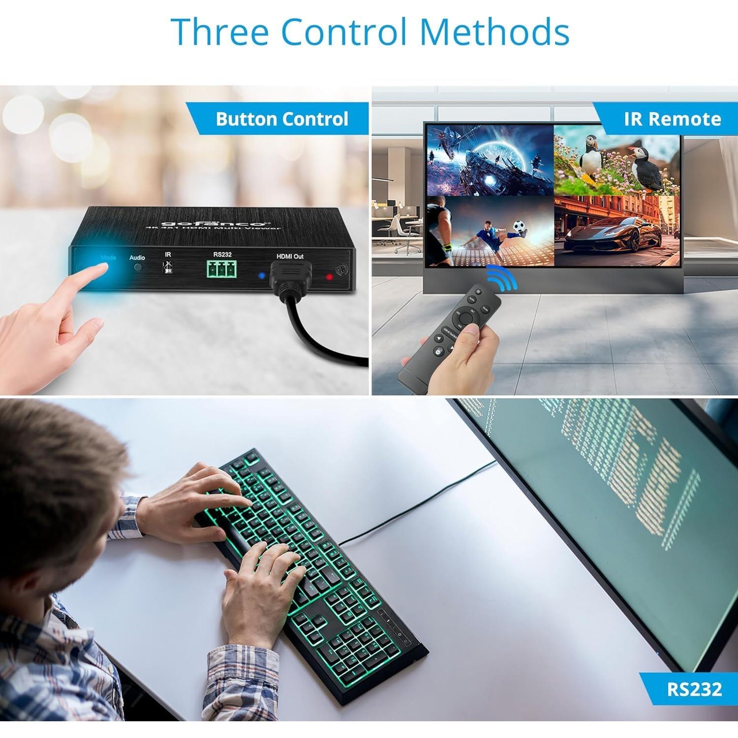 Gofanco QuadView4K 4x1 HDMI Multi Viewer 4K @30Hz