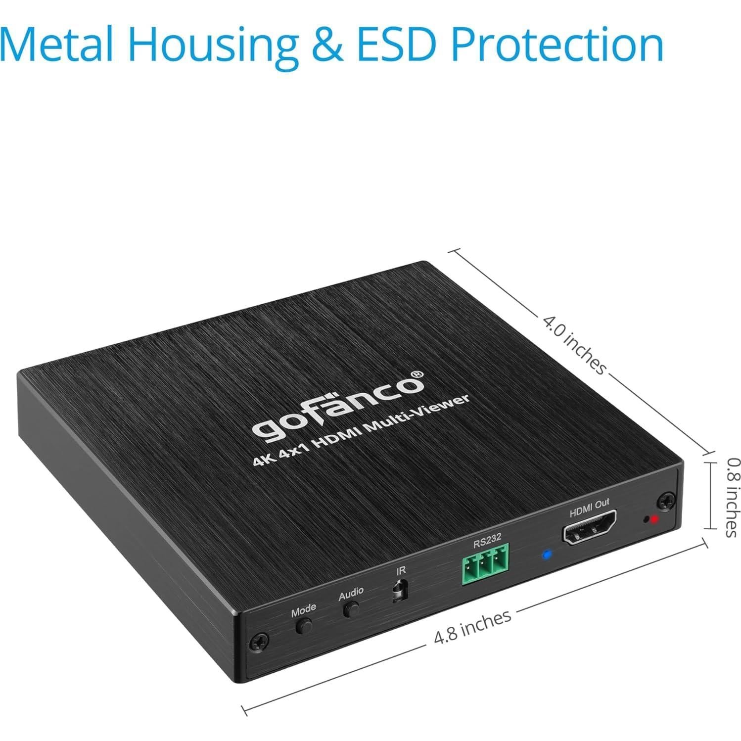 Gofanco QuadView4K 4x1 HDMI Multi Viewer 4K @30Hz