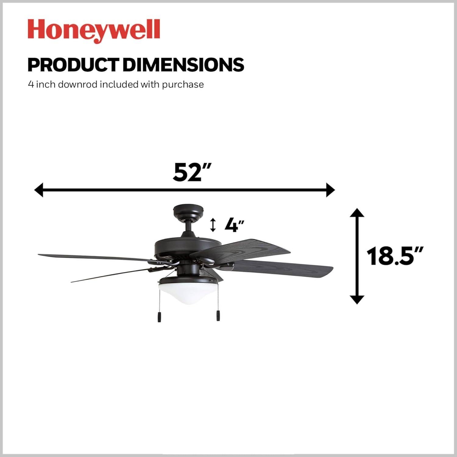Ventilador de Techo Honeywell Belmar 132 cm con Luz LED Bronce