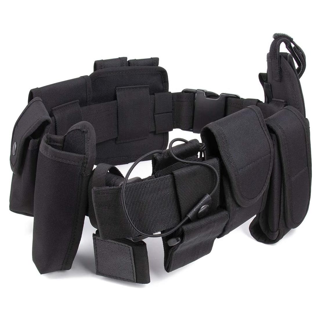 Cinturón Táctico Utilitario TokFlys Negro 10 Bolsillos