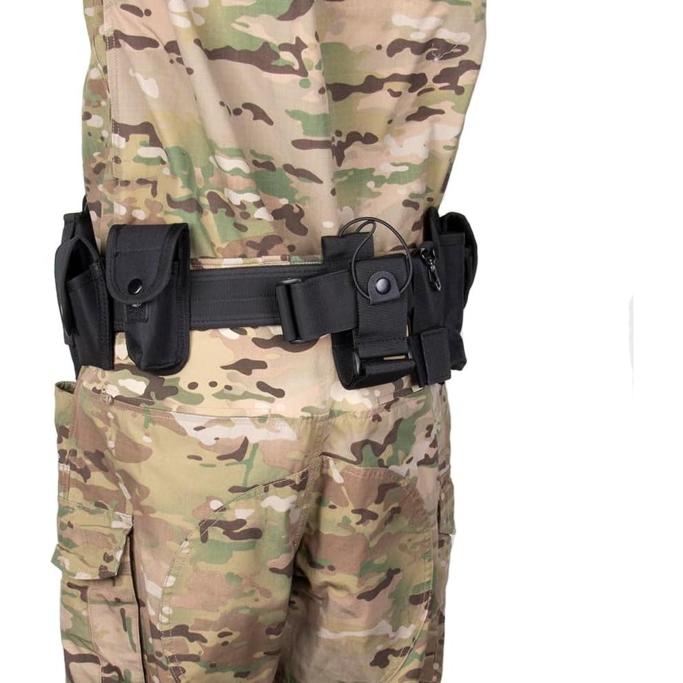 Cinturón Táctico Utilitario TokFlys Negro 10 Bolsillos