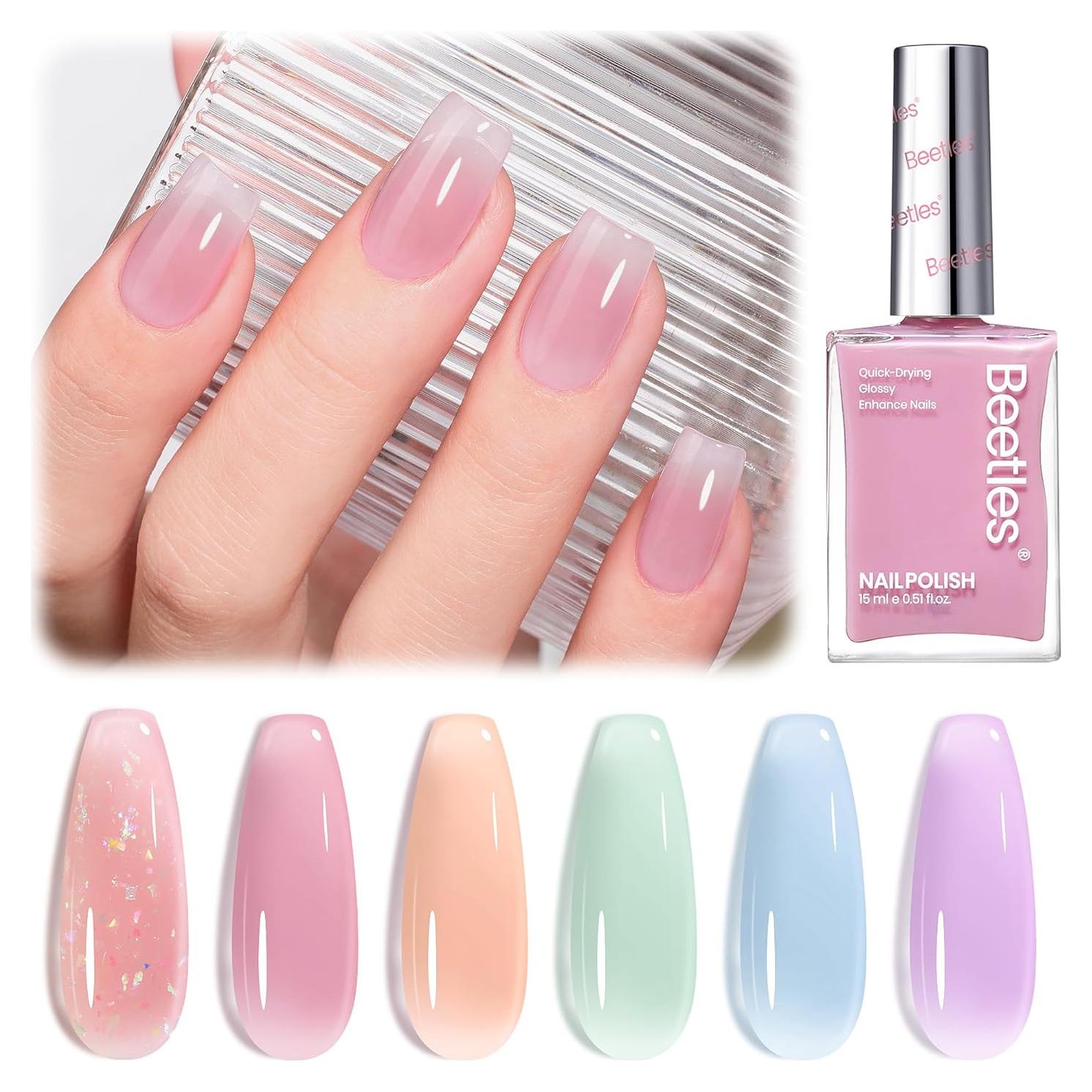 Set de Esmalte de Uñas Jelly Beetles 6 Colores Pastel 15ml