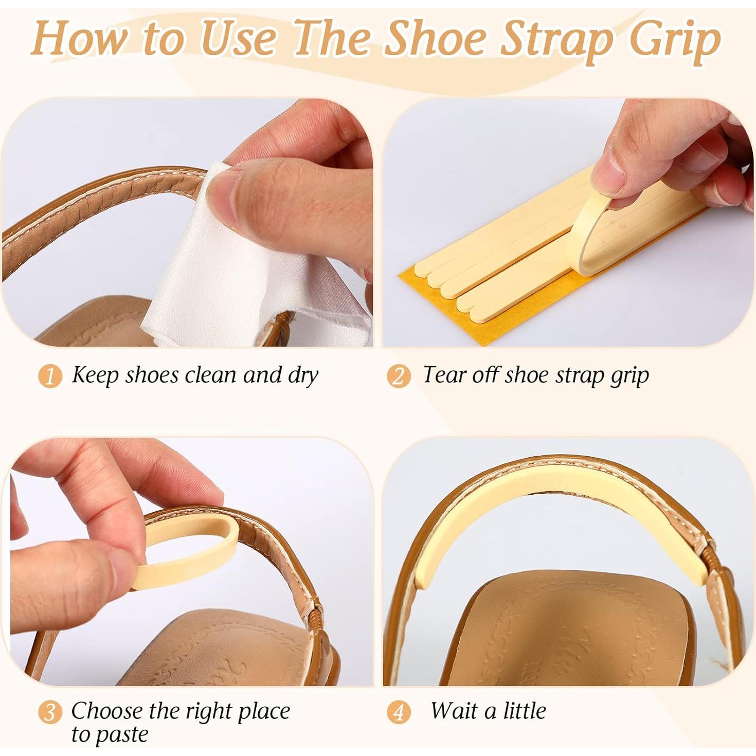 Tiras de Cojín para Tacones Neer - 12 Piezas, Negro y Beige