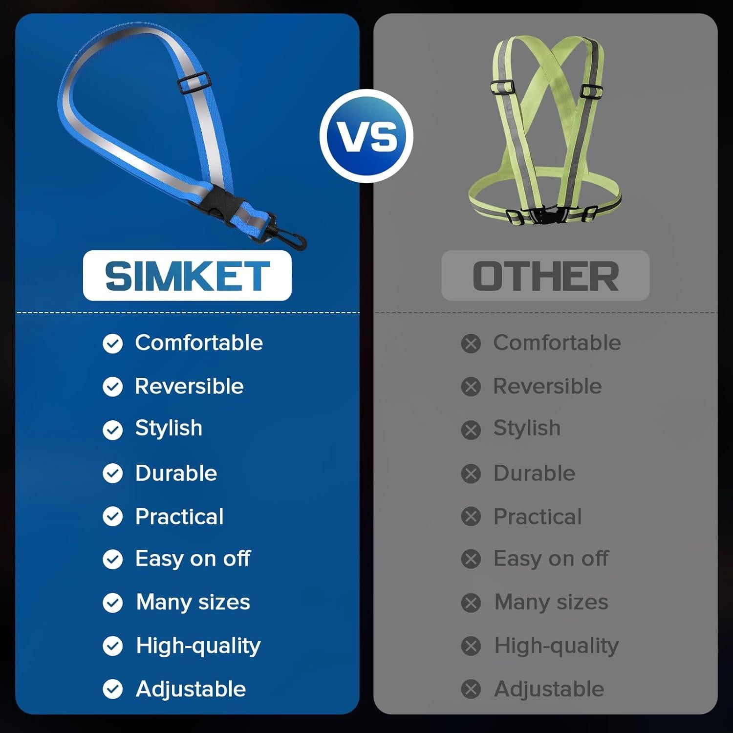 Faja Reflectante Simket para Correr y Caminar de Noche